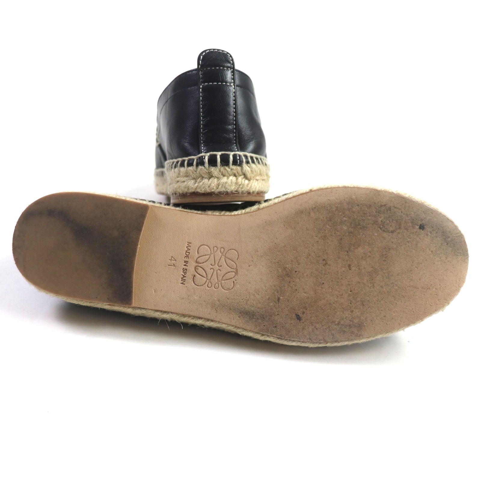 LOEWE Anagram Espadrilles Leather Slip-on Black