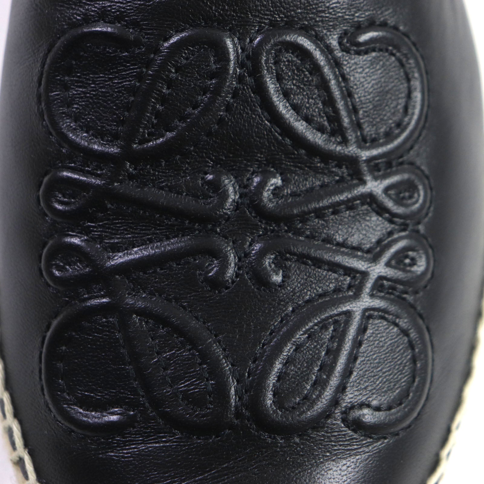 LOEWE Anagram Espadrilles Leather Slip-on Black