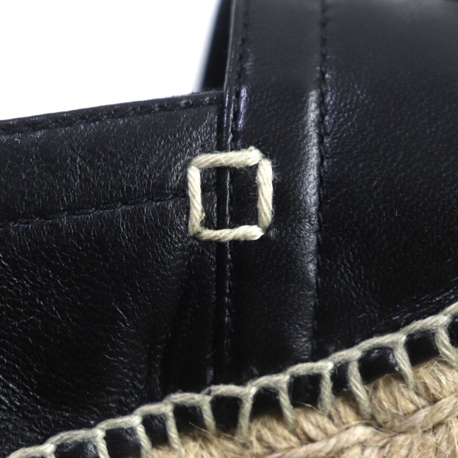 LOEWE Anagram Espadrilles Leather Slip-on Black