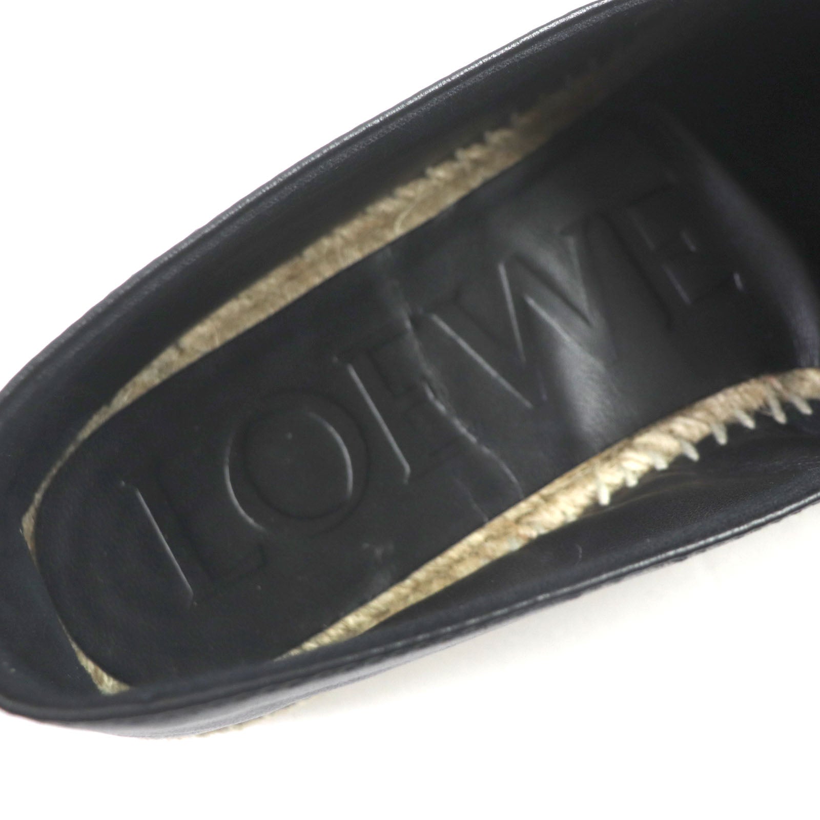 LOEWE Anagram Espadrilles Leather Slip-on Black