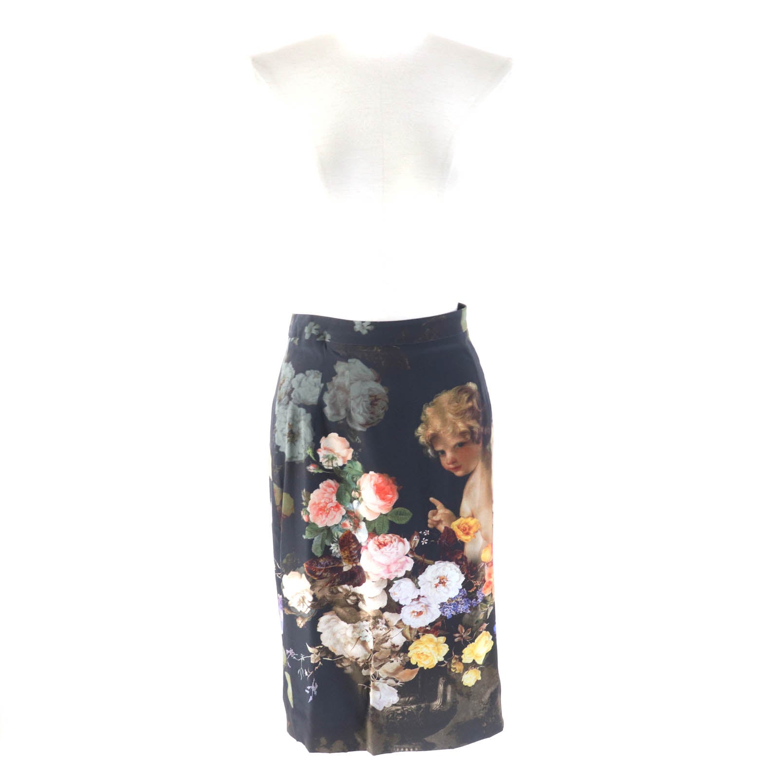 Dolce & Gabbana Floral Silk Knee Length Skirt