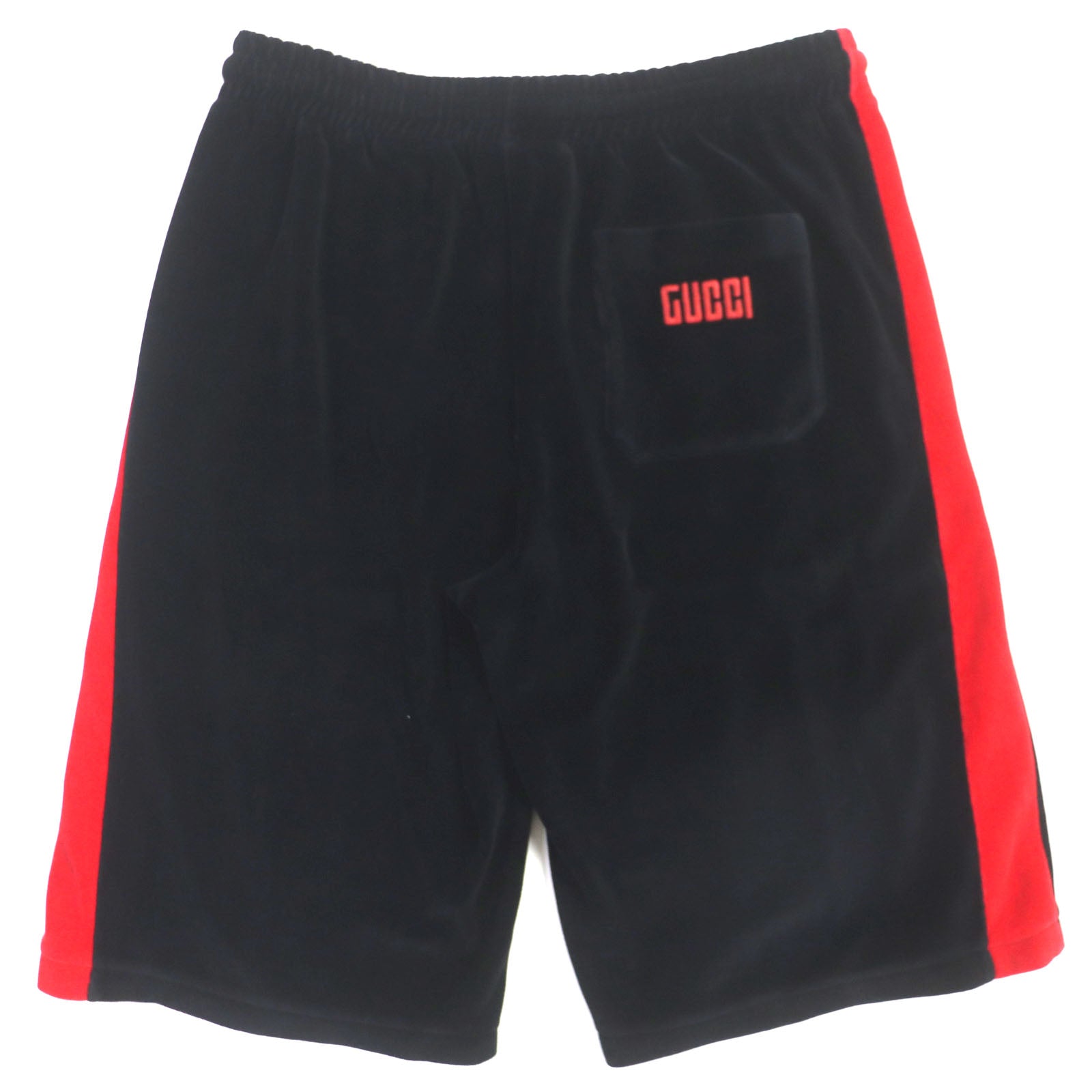 GUCCI Velour Shorts Black Red Green S