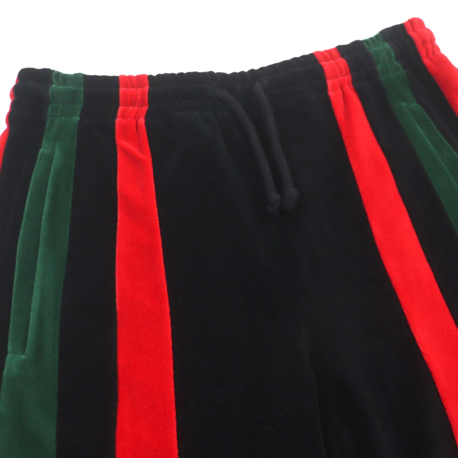 GUCCI Velour Shorts Black Red Green S