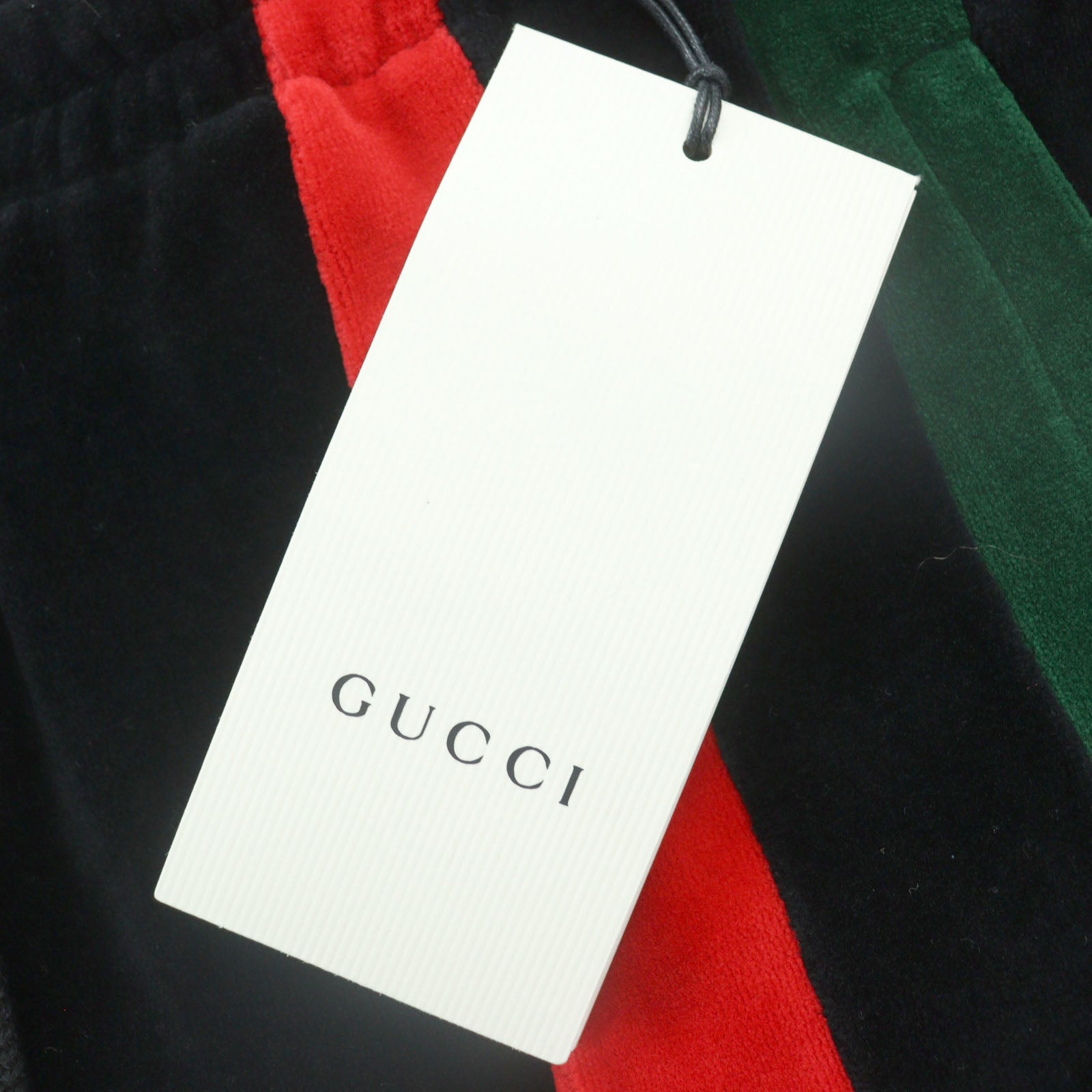 GUCCI Velour Shorts Black Red Green S