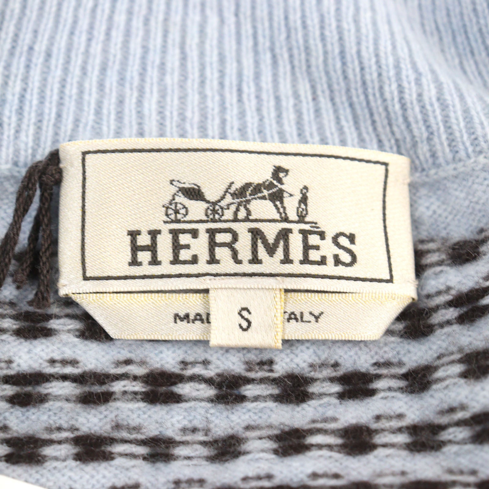 Hermes Cashmere Lamb Leather Half Zip Knit