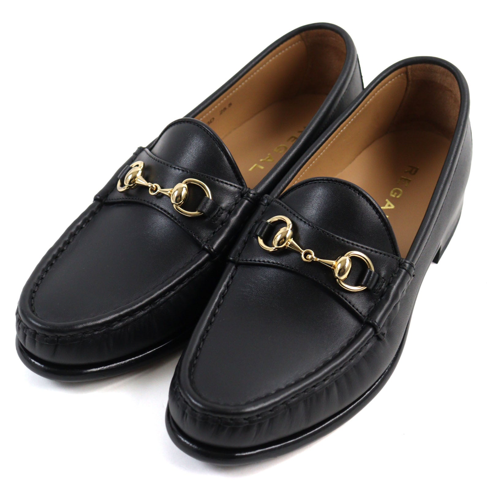 REGAL Leather Loafers Black 25.5 Mens