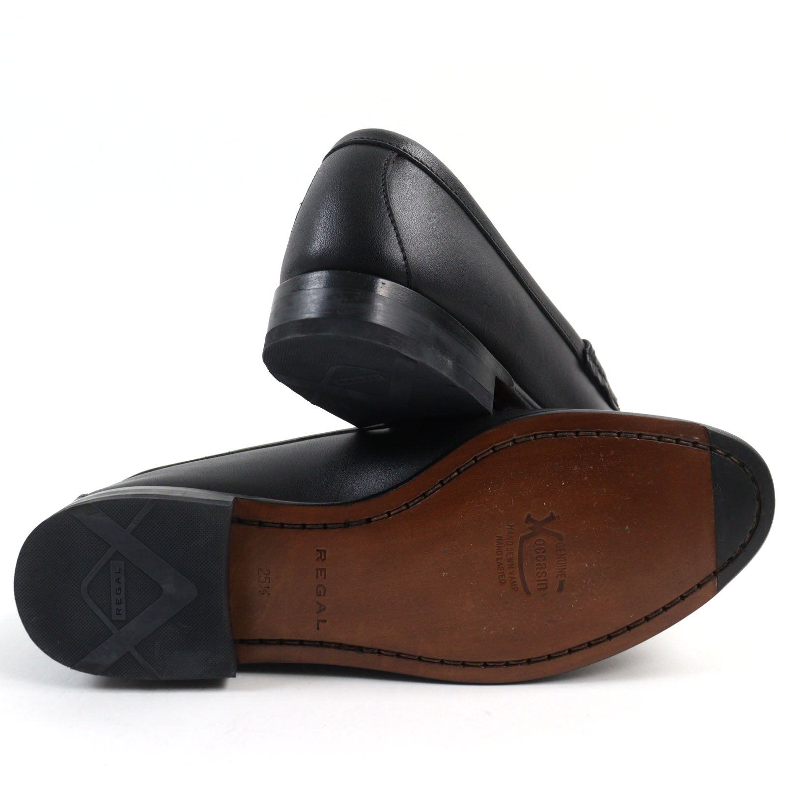 REGAL Leather Loafers Black 25.5 Mens