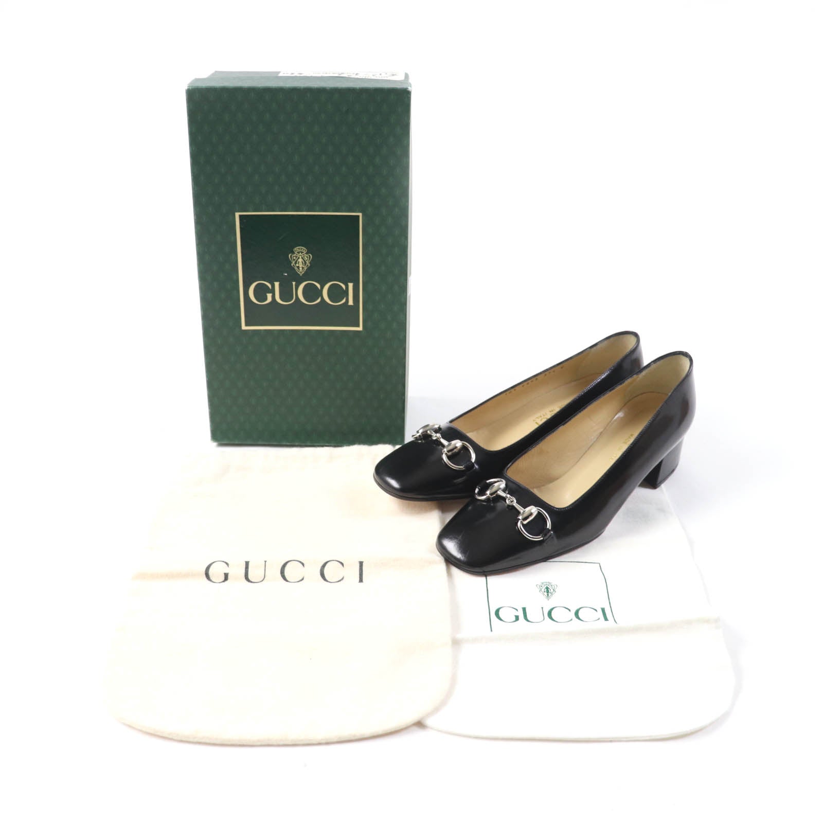 Gucci Horsebit Leather Pumps Black 37.5