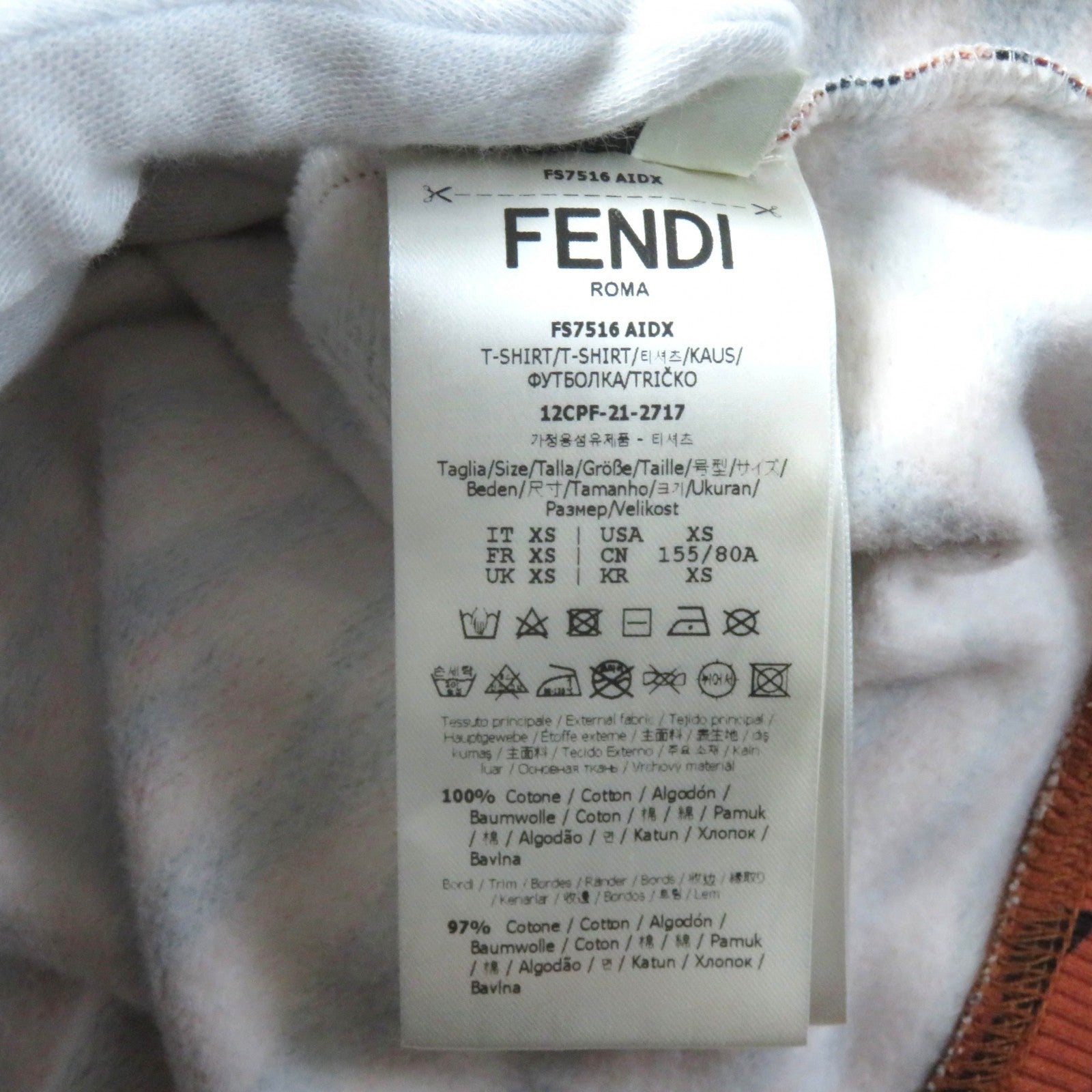 Fendi Cotton Logo Animal Pattern Fleece Parka XS