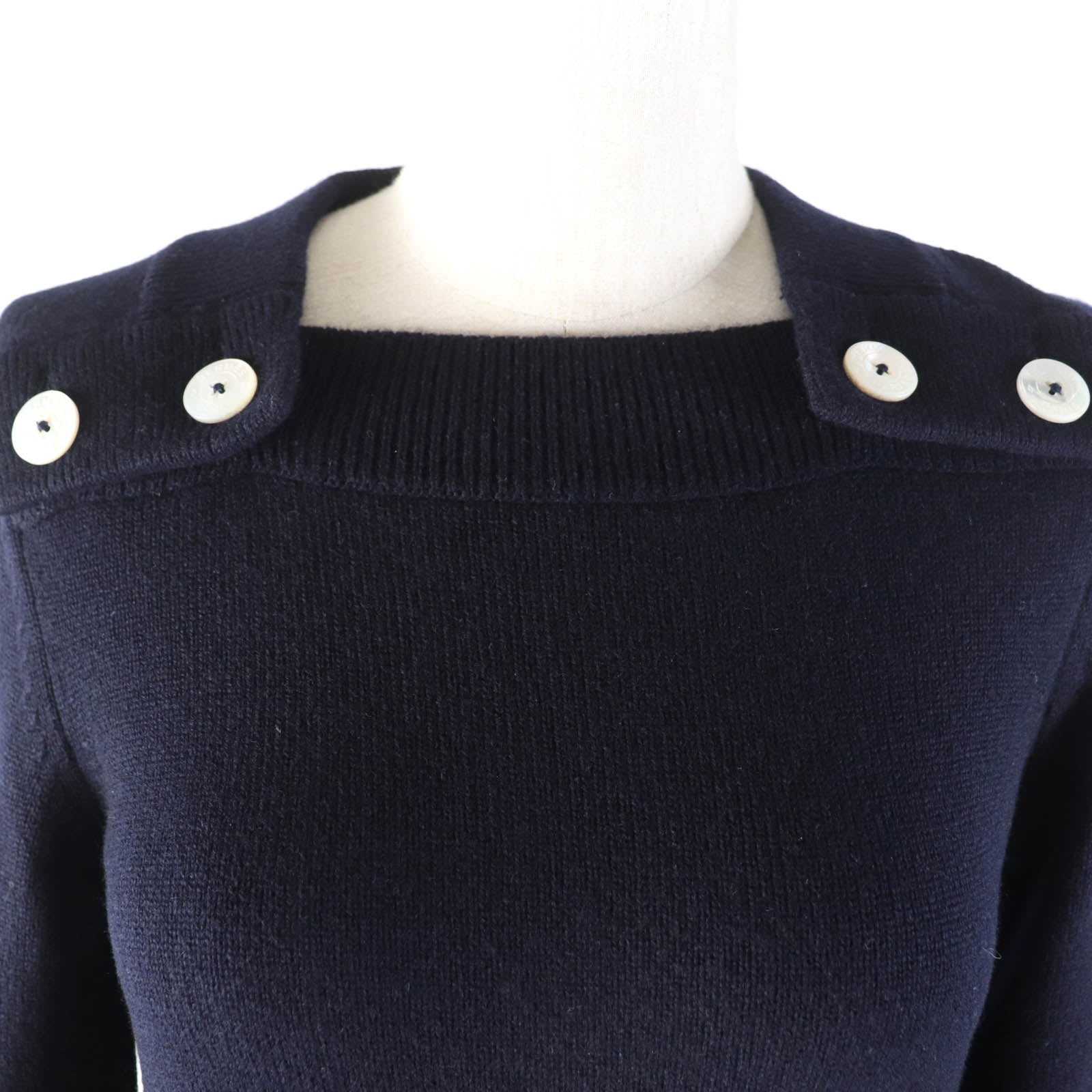 HERMES 100% Cashmere Knit Navy 34 Women