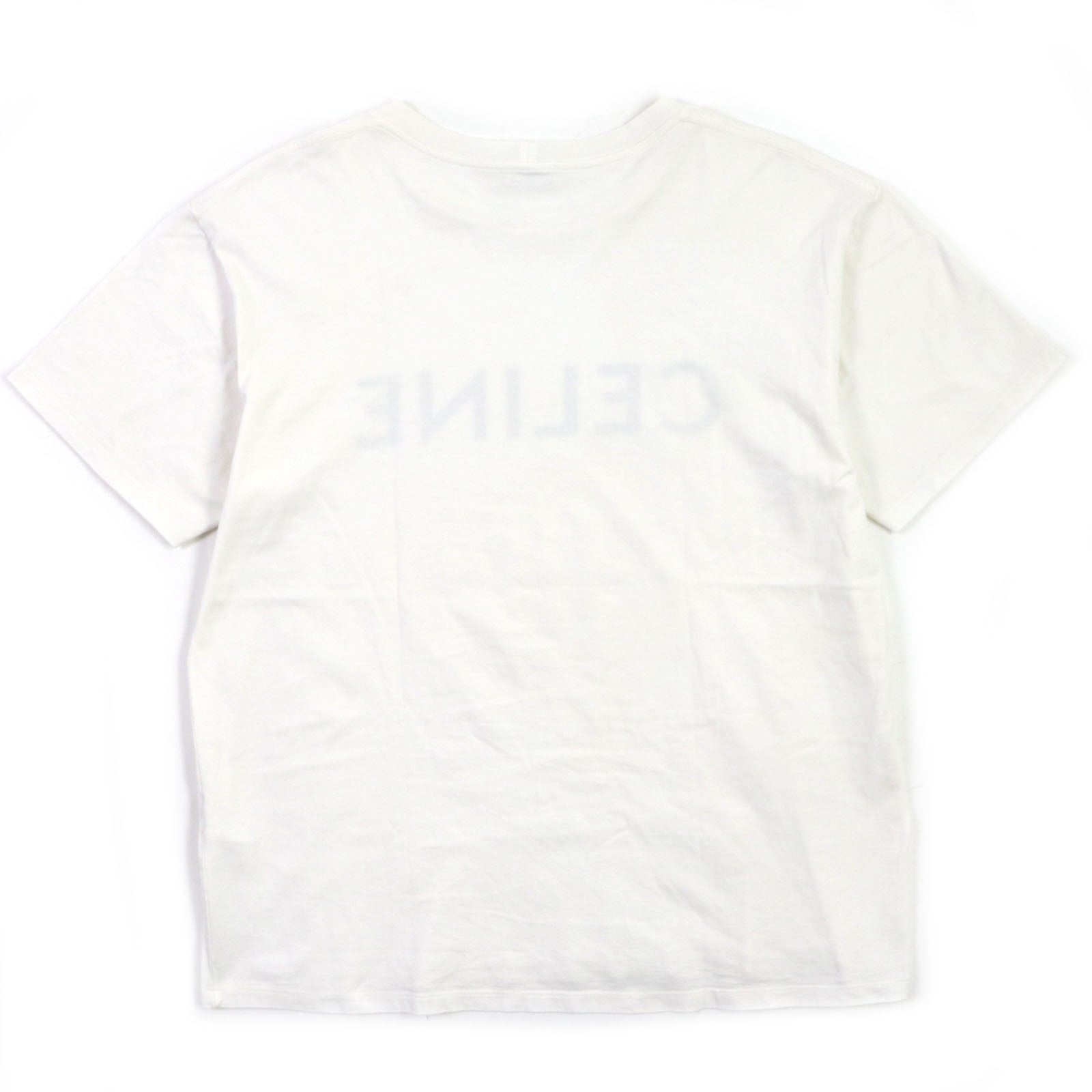 Celine Cotton Logo Print Crew Neck T-shirt S