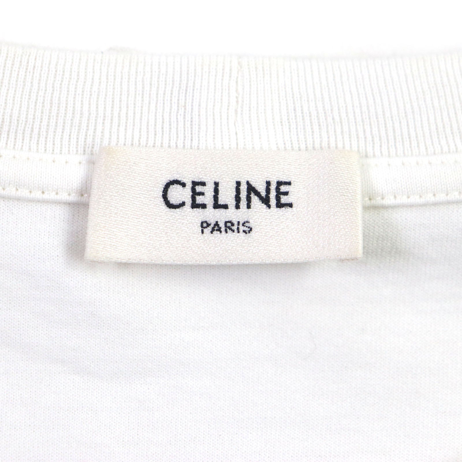 Celine Cotton Logo Print Crew Neck T-shirt S