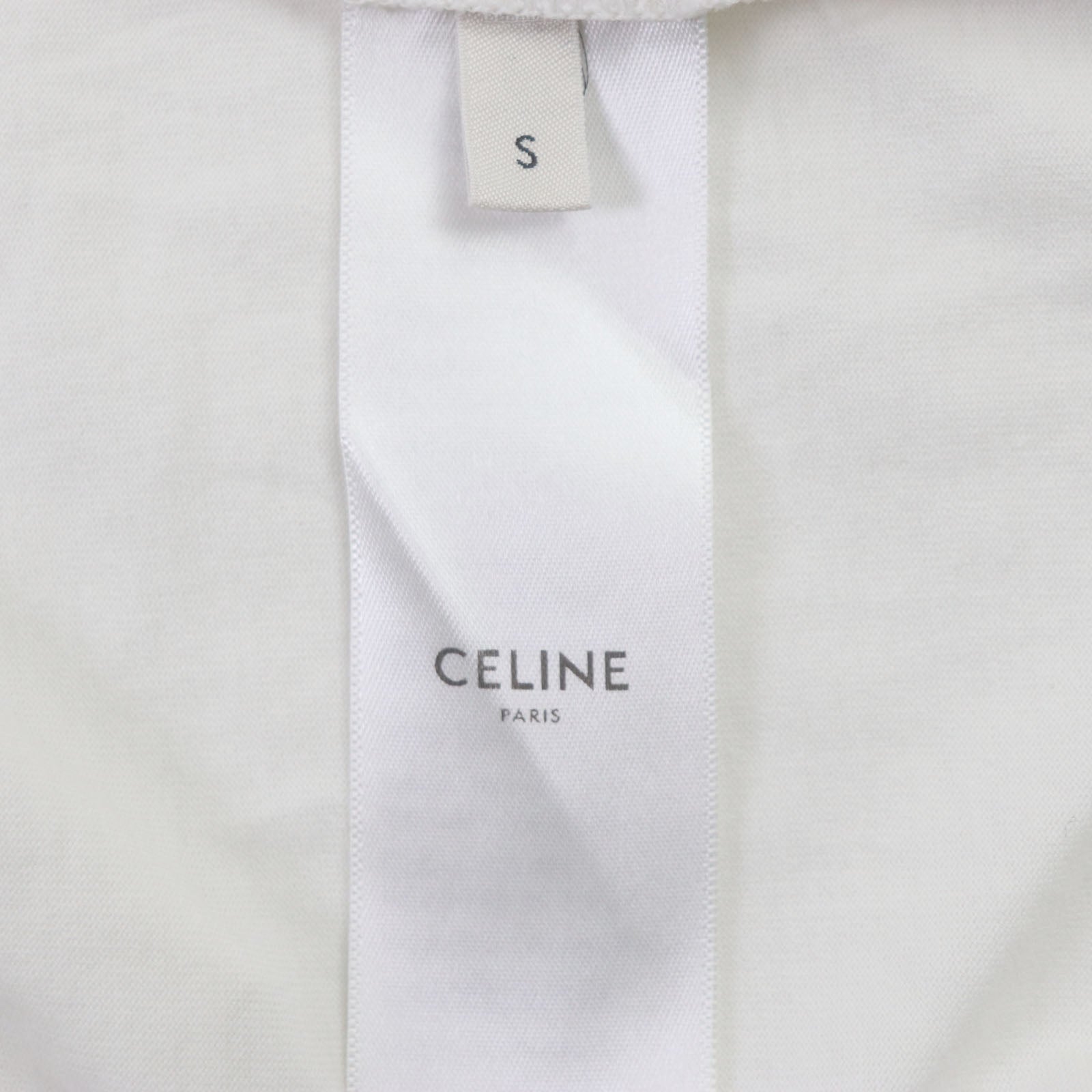 Celine Cotton Logo Print Crew Neck T-shirt S