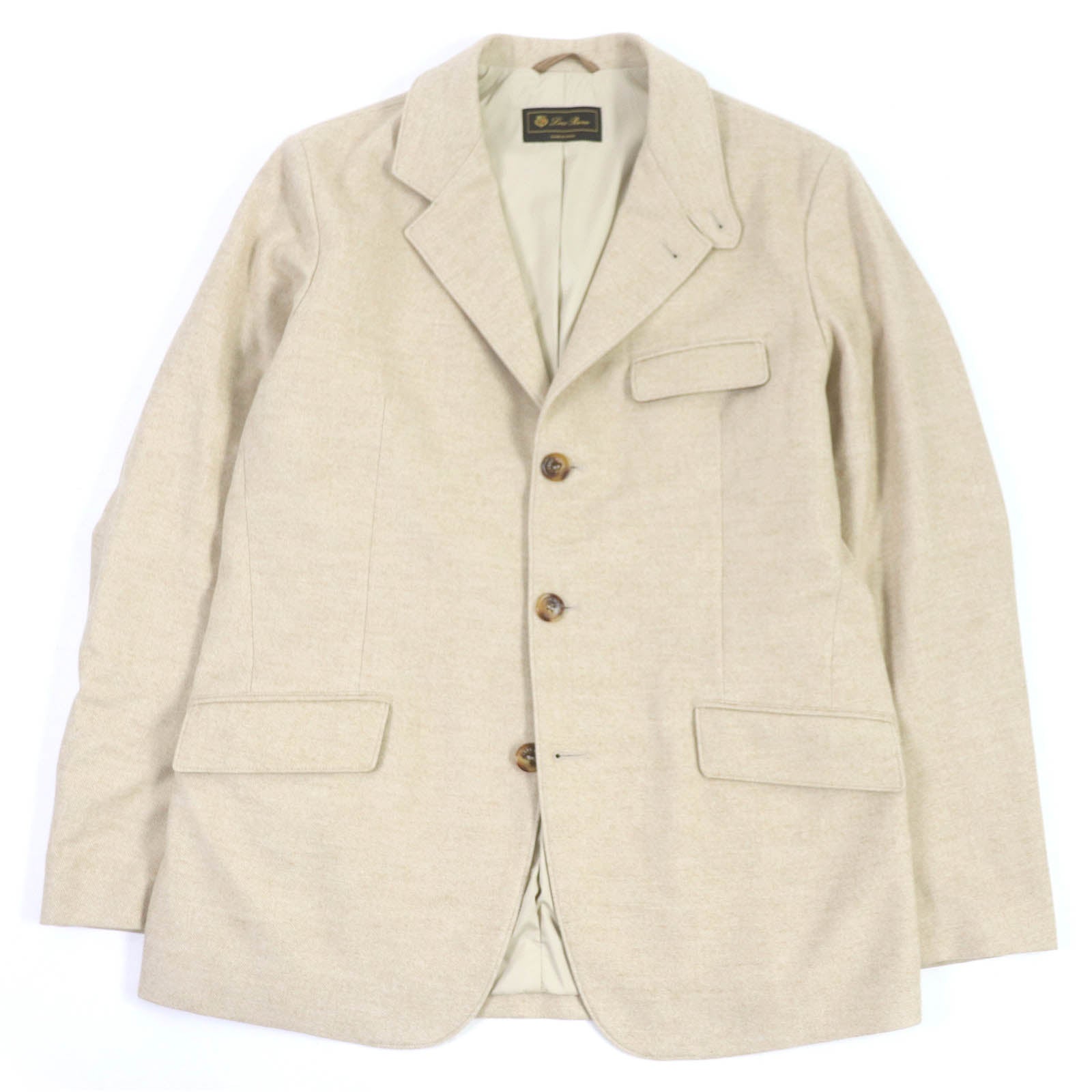 Loro Piana Herringbone Wool Jacket Beige 50