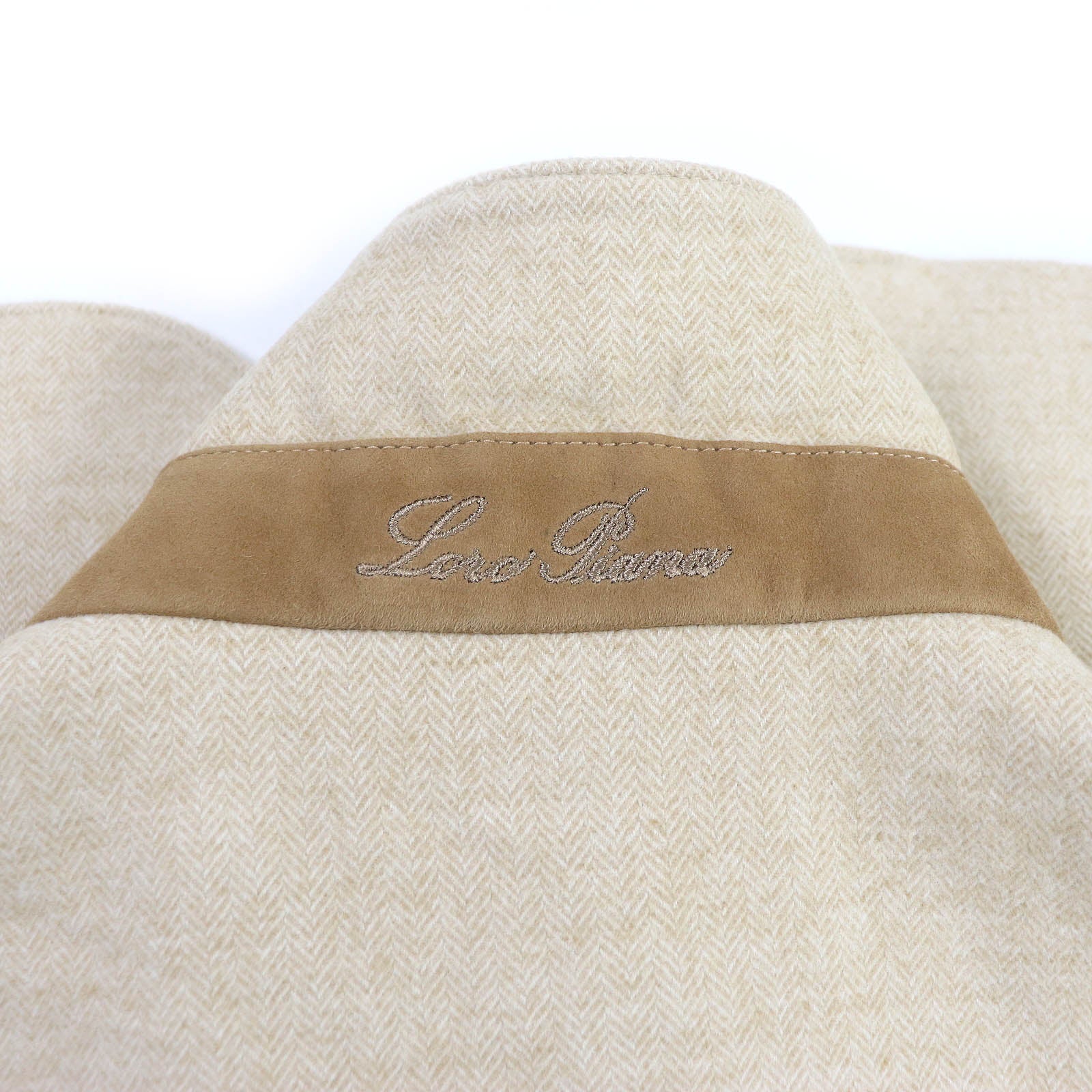 Loro Piana Herringbone Wool Jacket Beige 50