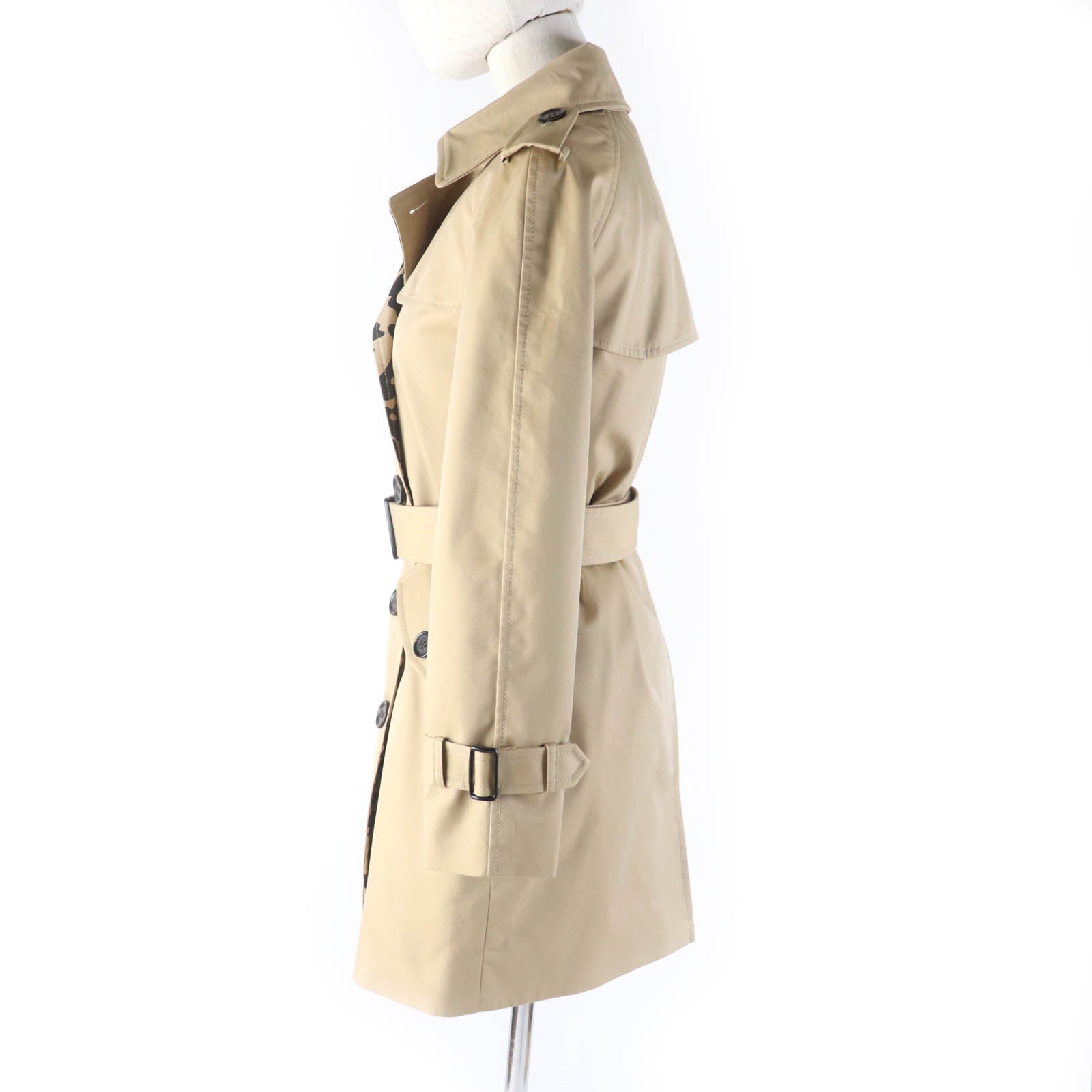 COACH Leopard Belt Trench Coat Beige XXS Women