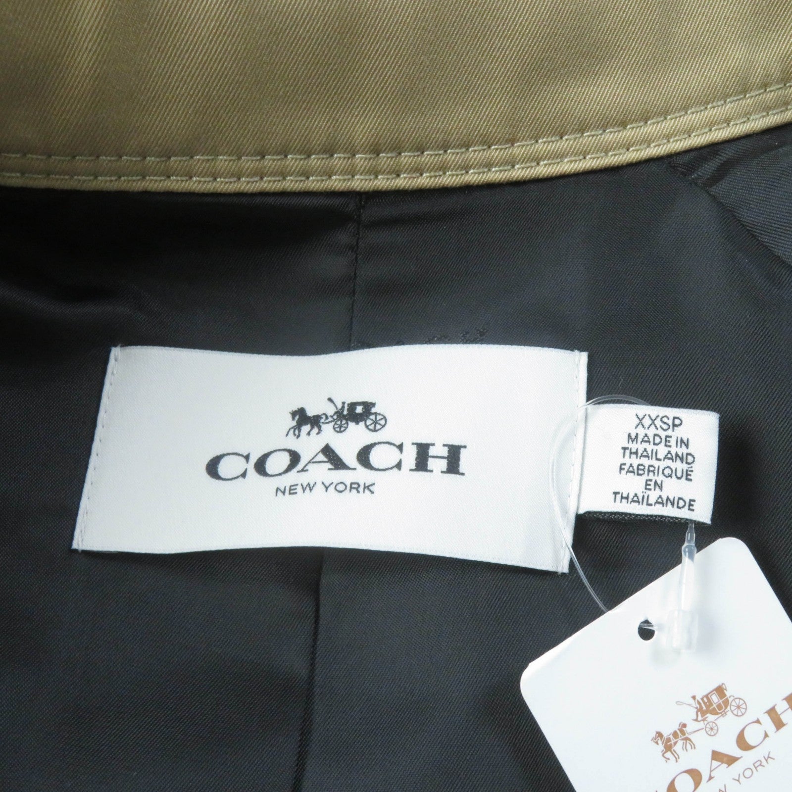 COACH Leopard Belt Trench Coat Beige XXS Women