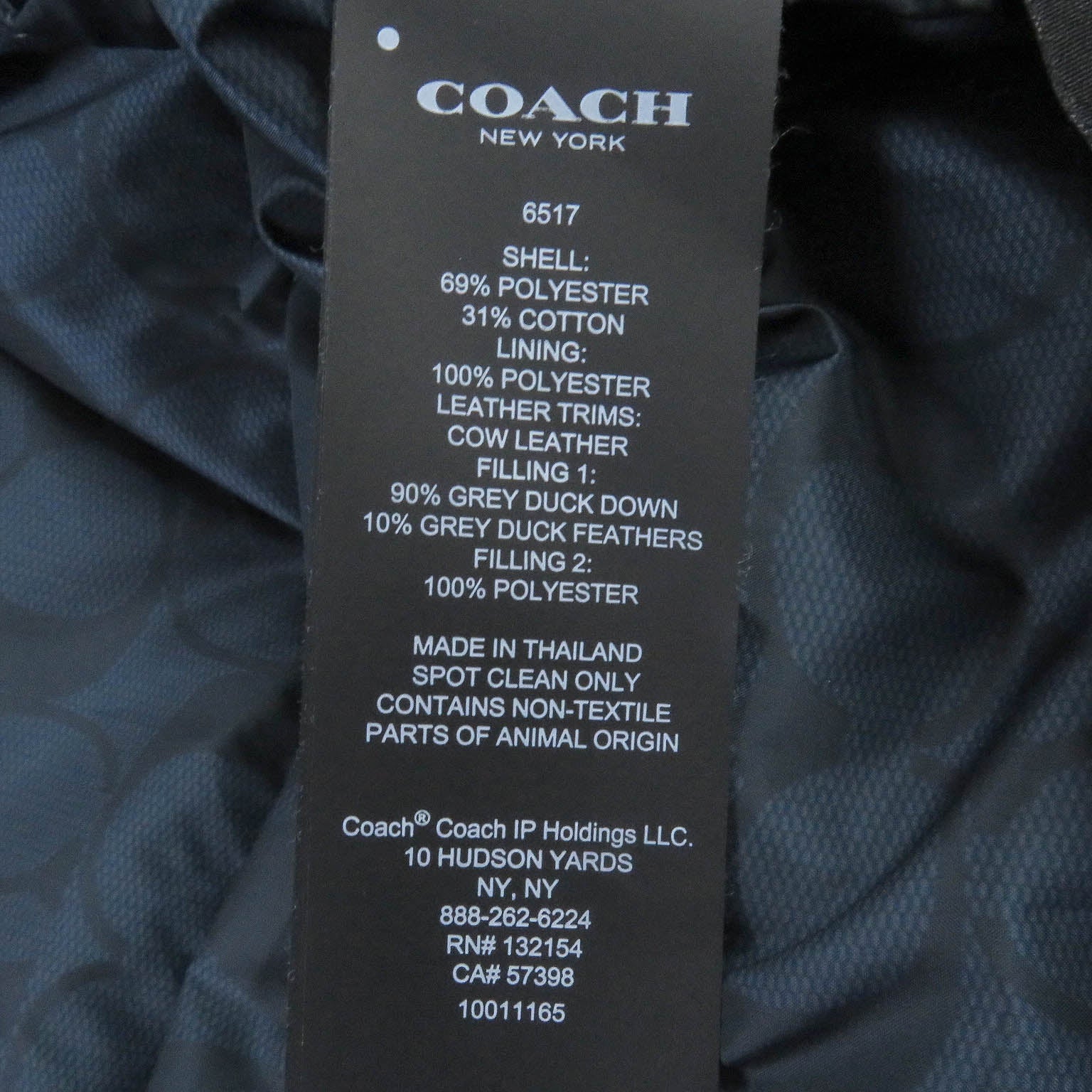 COACH Hooded Down Coat Black XS