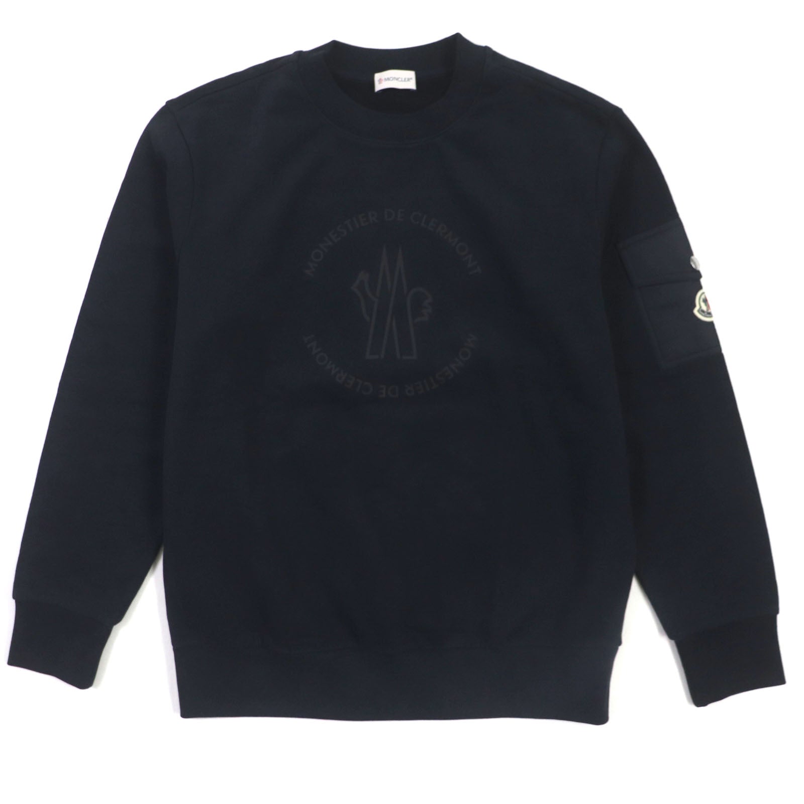 Moncler FELPA Cotton Nylon Logo Sweatshirt Navy S