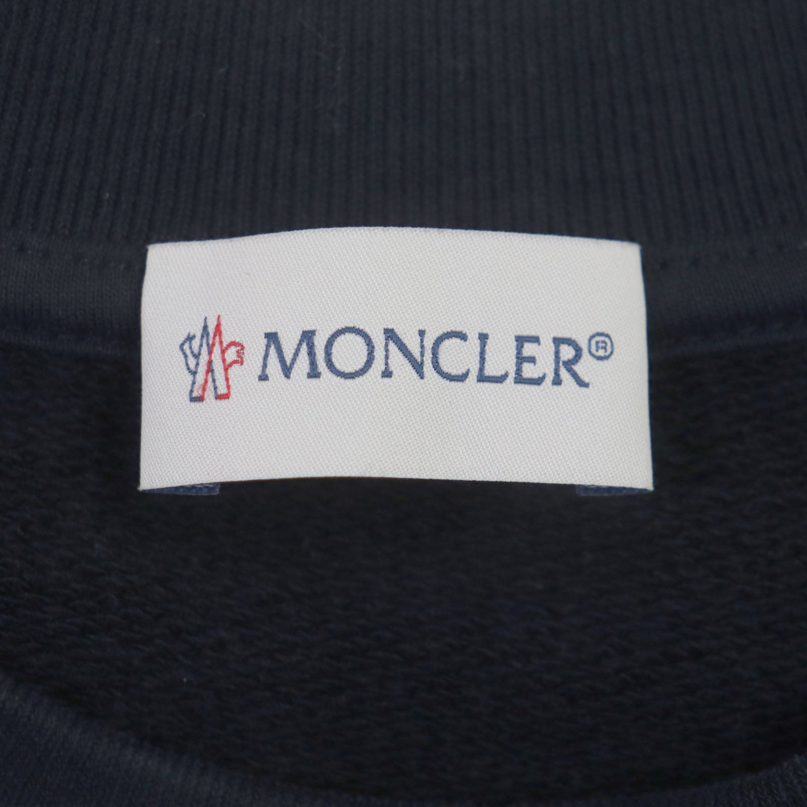 Moncler FELPA Cotton Nylon Logo Sweatshirt Navy S