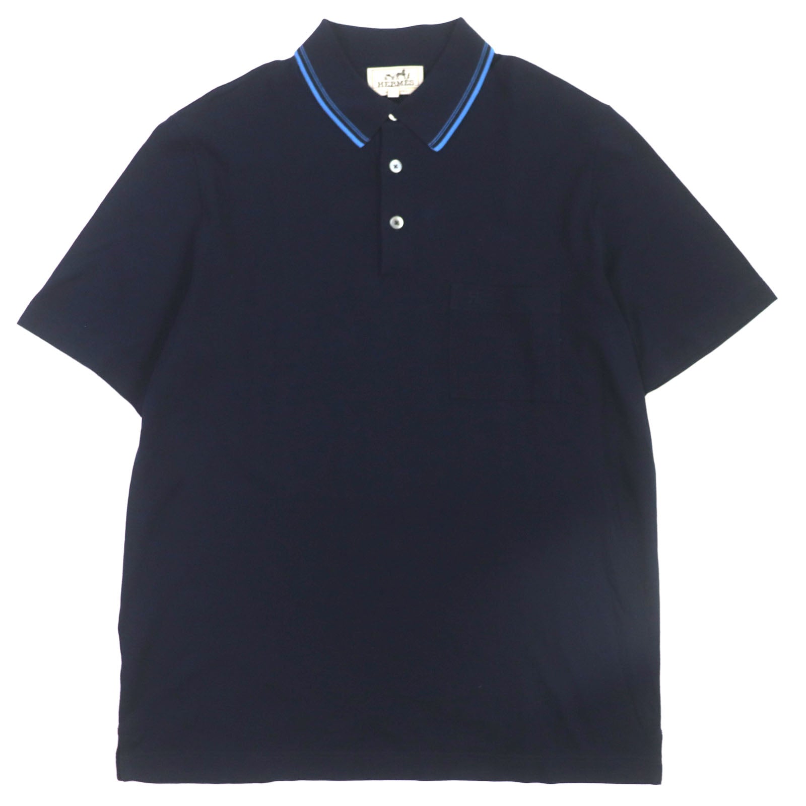 HERMES Cotton Embroidered H Logo Polo Shirt