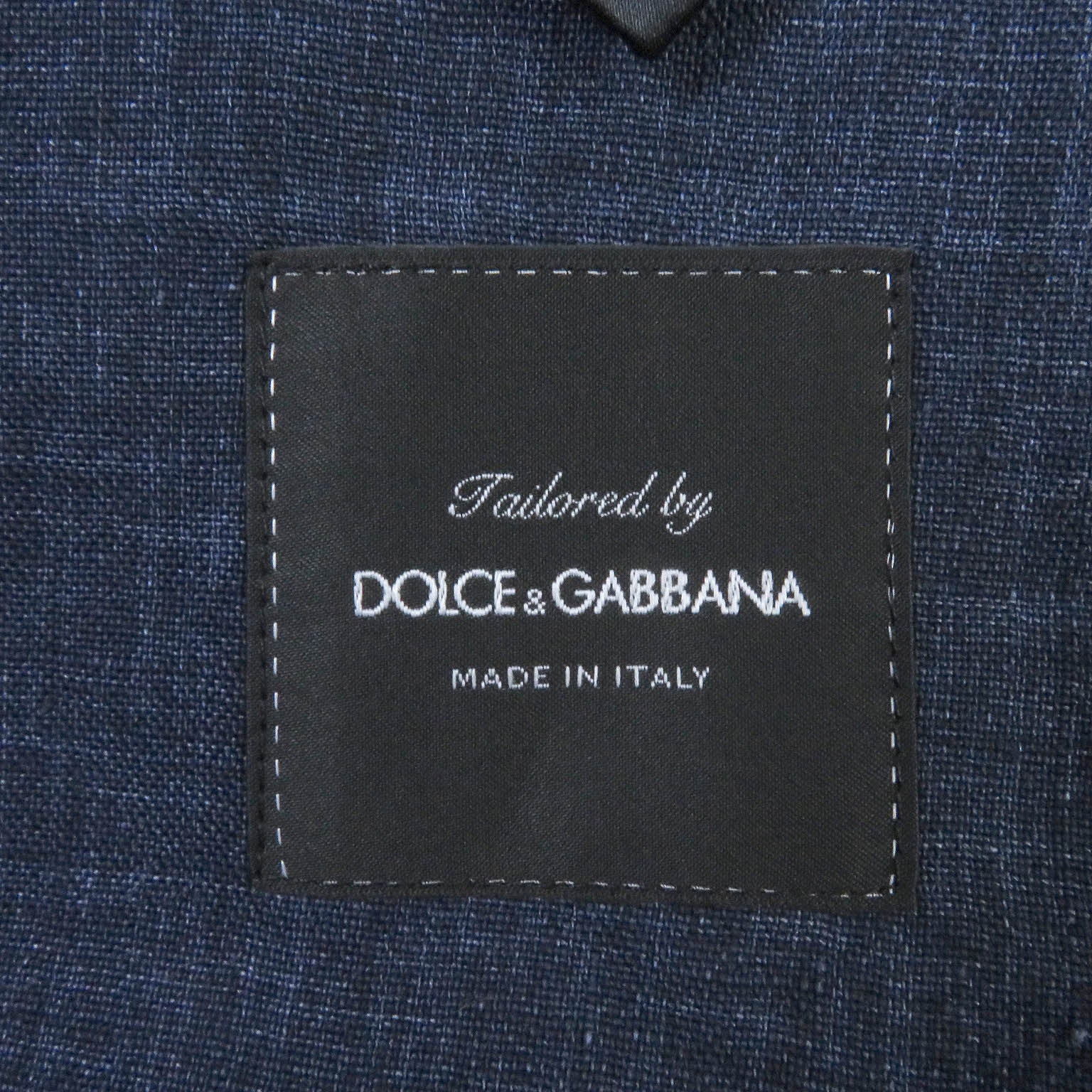 Dolce & Gabbana Linen Silk Tailored Jacket Navy