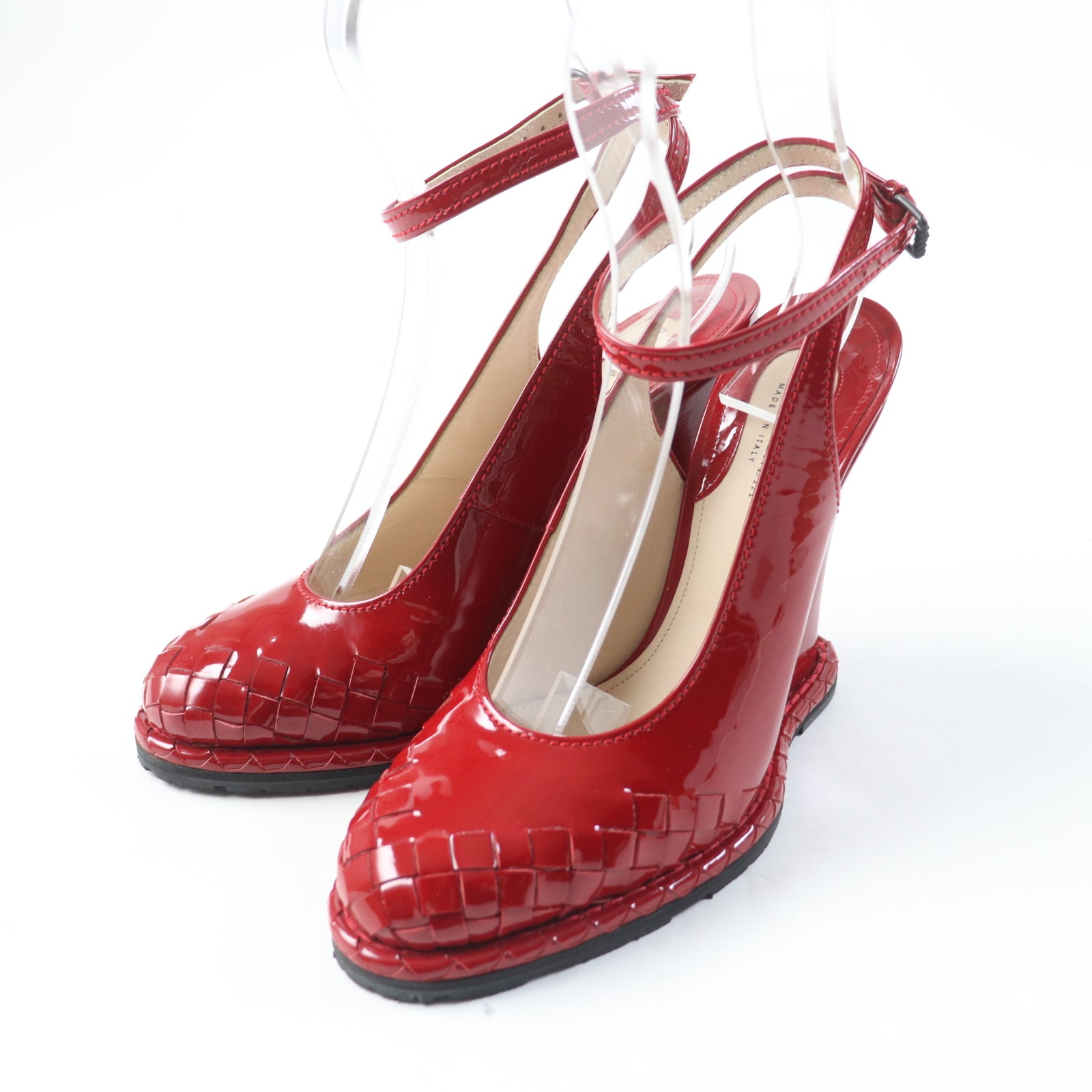 Bottega Veneta Patent Leather Pumps Red 37 Women