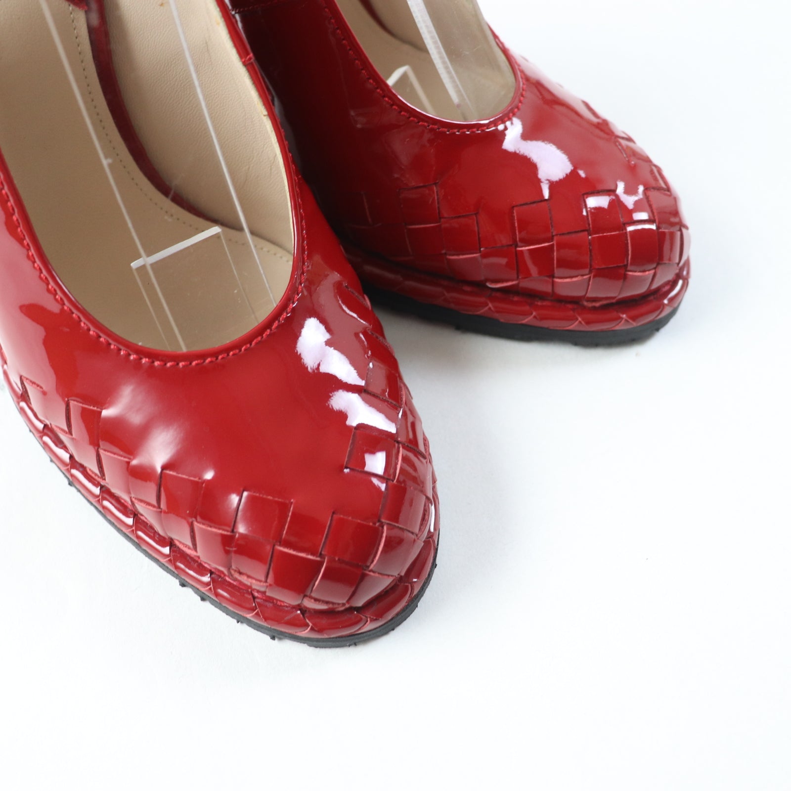 Bottega Veneta Patent Leather Pumps Red 37 Women