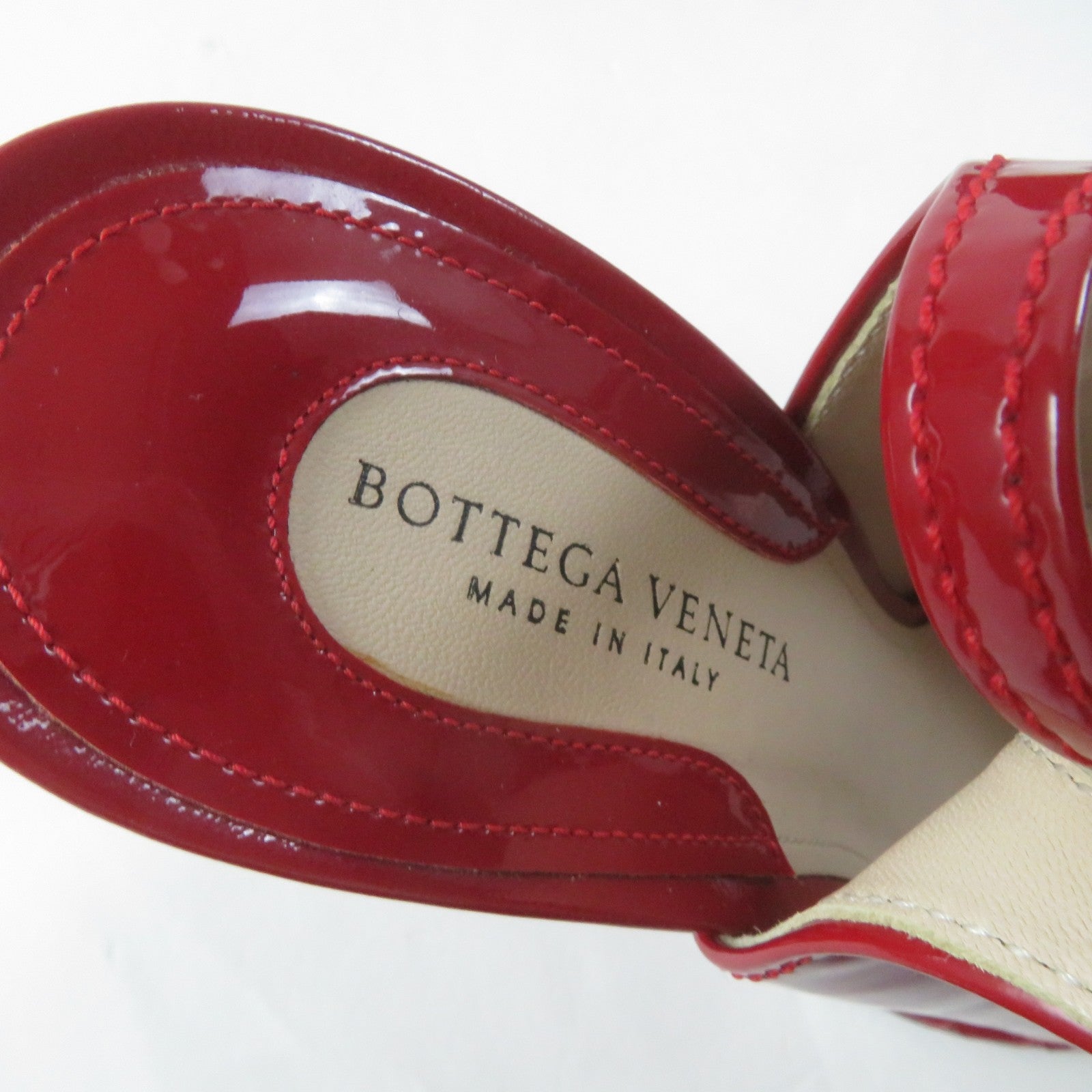 Bottega Veneta Patent Leather Pumps Red 37 Women