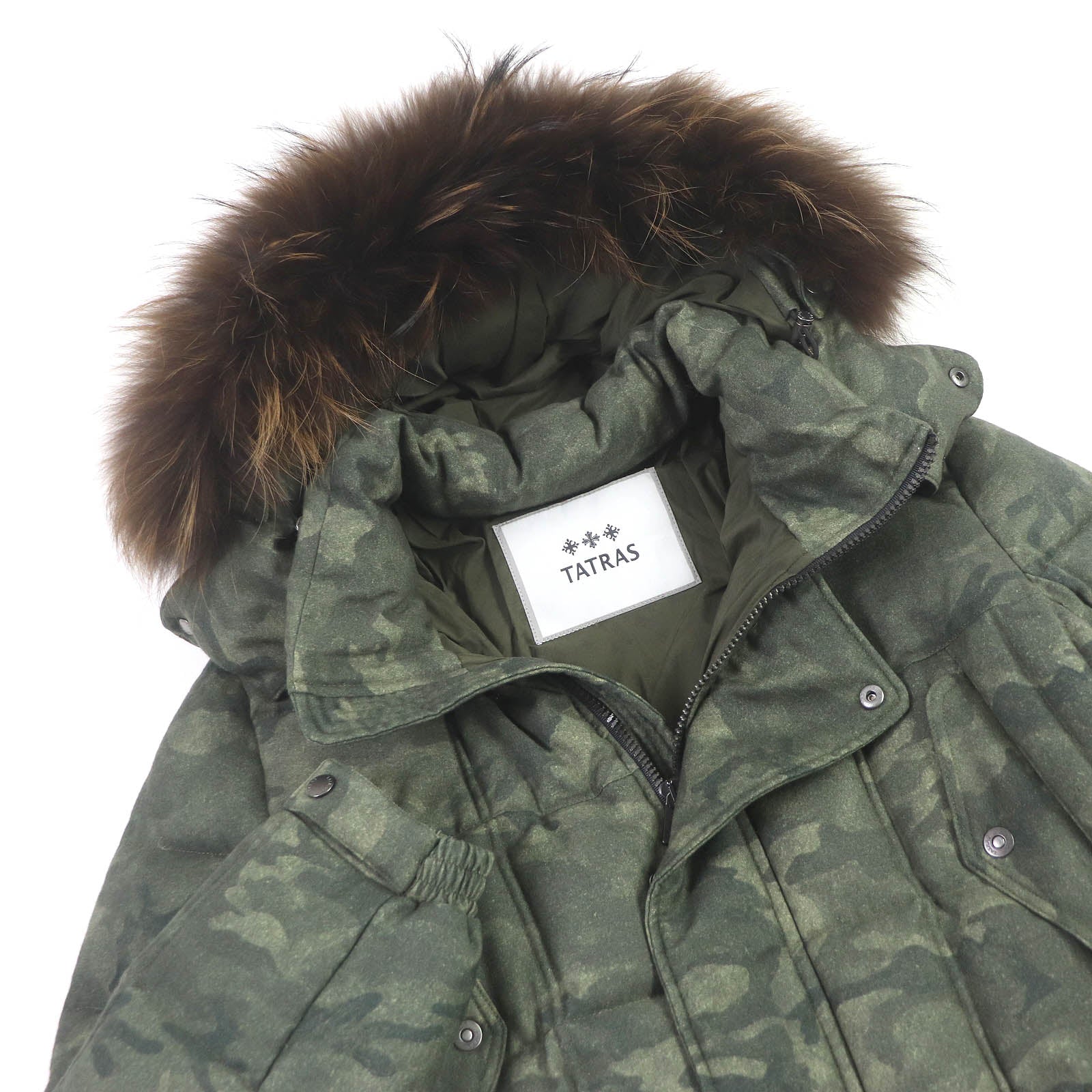 TATRAS OLIMPIO Wool Silk Camouflage Down Coat