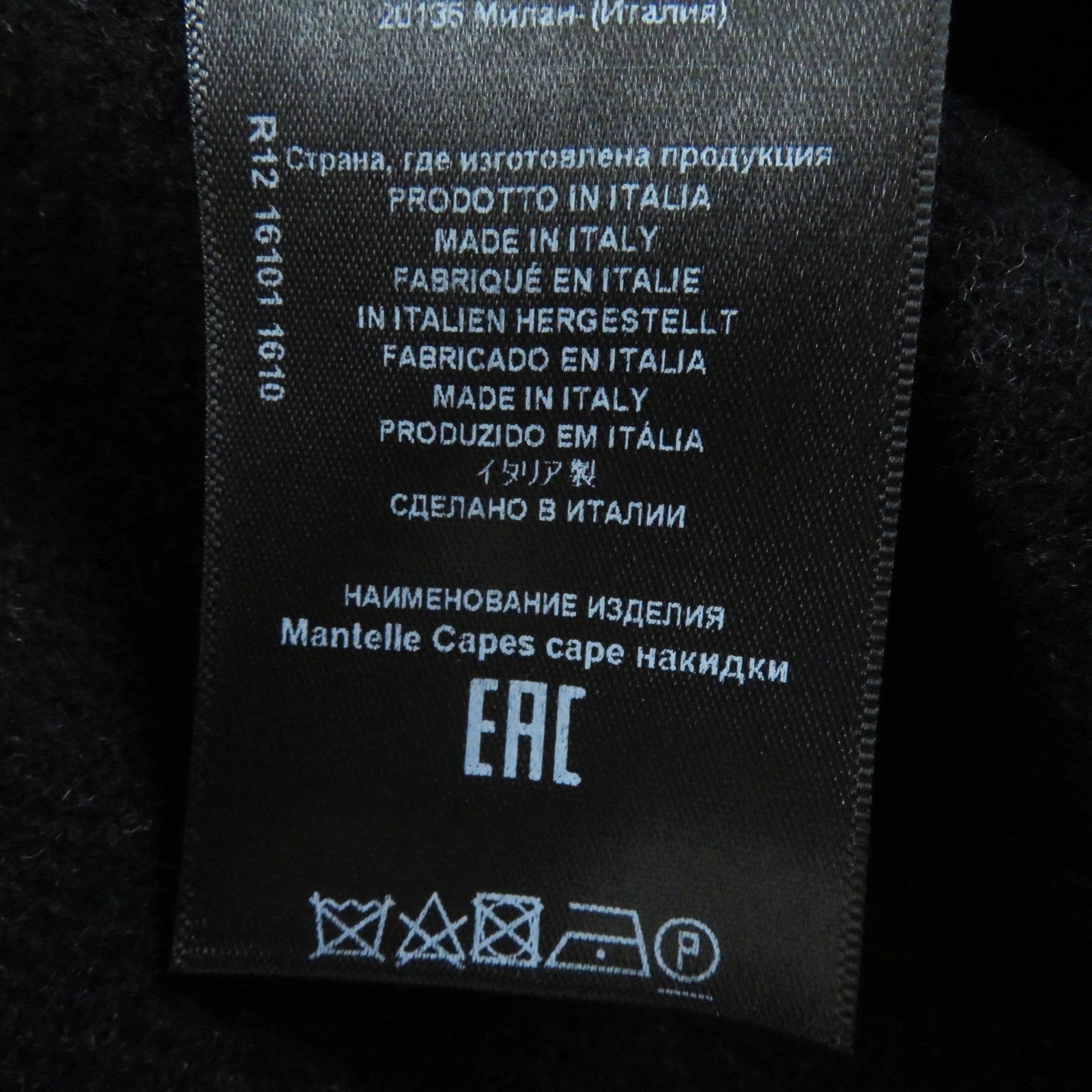 ETRO Wool Hooded Poncho Black Beige Women