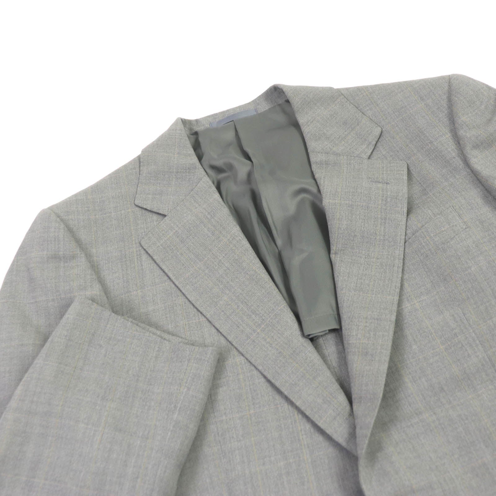 Burberry Wool Polyester Check Suit Gray