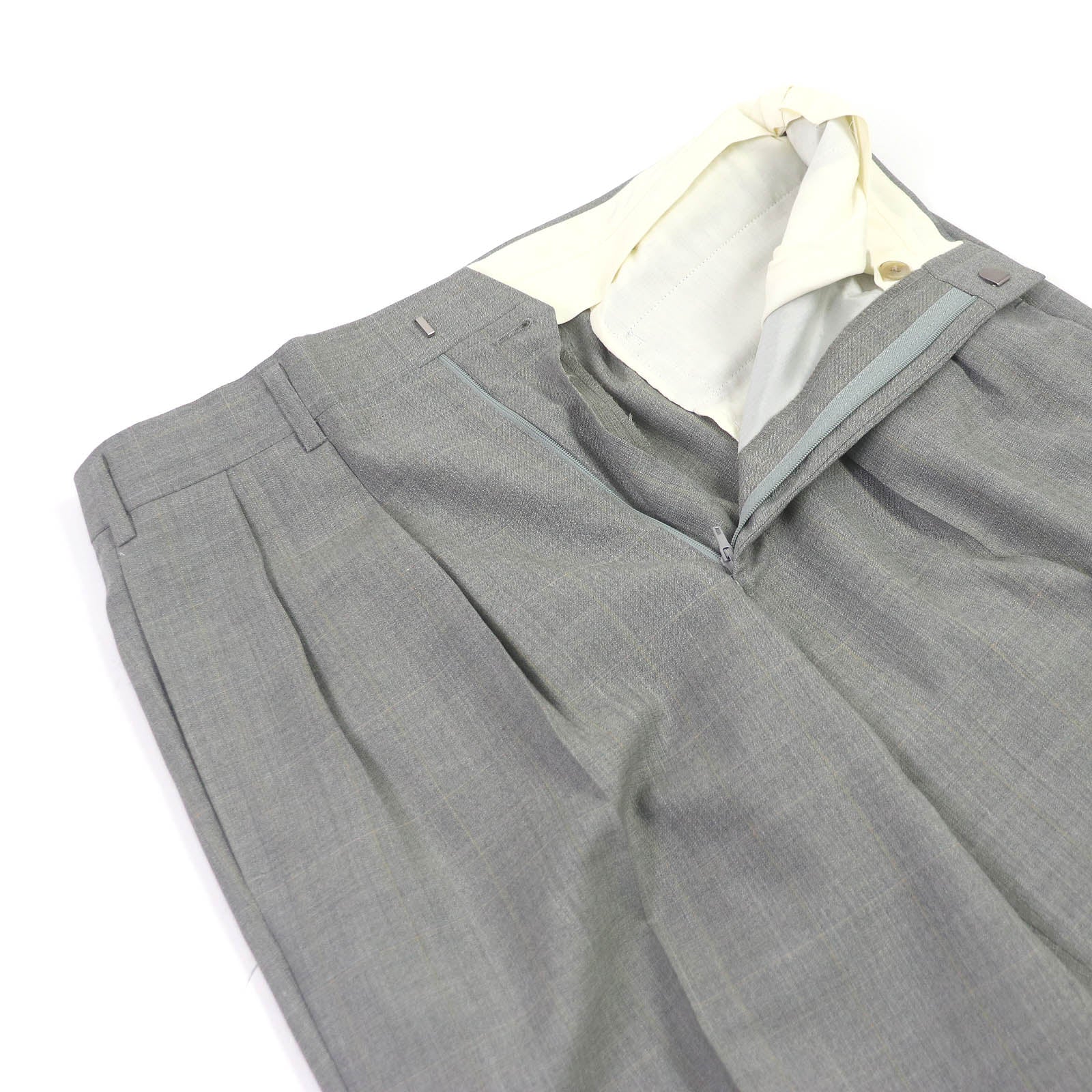 Burberry Wool Polyester Check Suit Gray