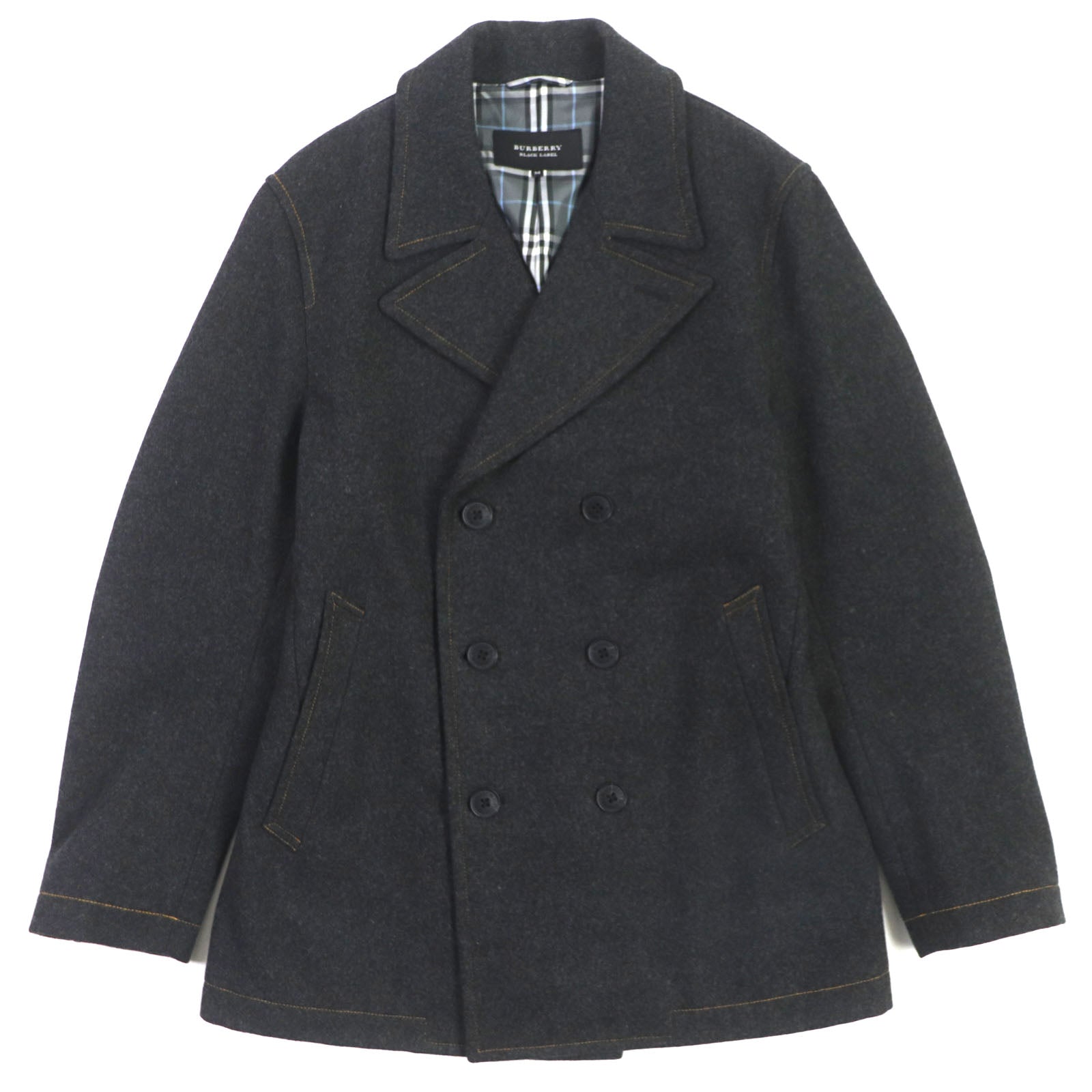 Burberry Wool Rayon Double-breasted Pea Coat M