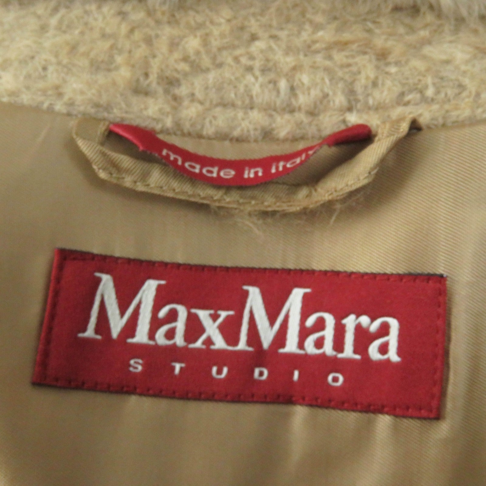 Max Mara Alpaca Wool Rabbit Fur Collar Coat Women