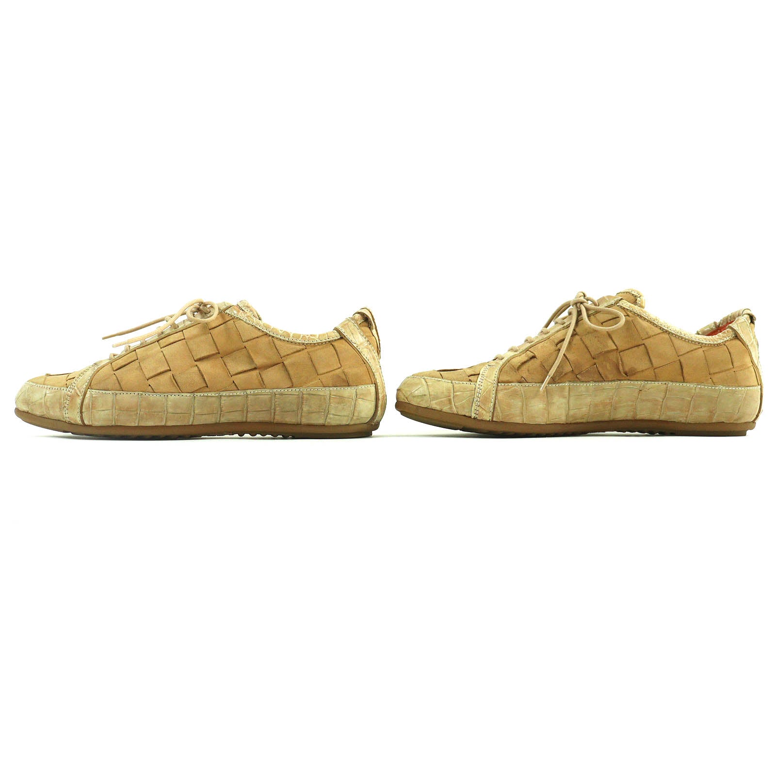 Silvano Lattanzi Suede Crocodile Sneakers Beige 8