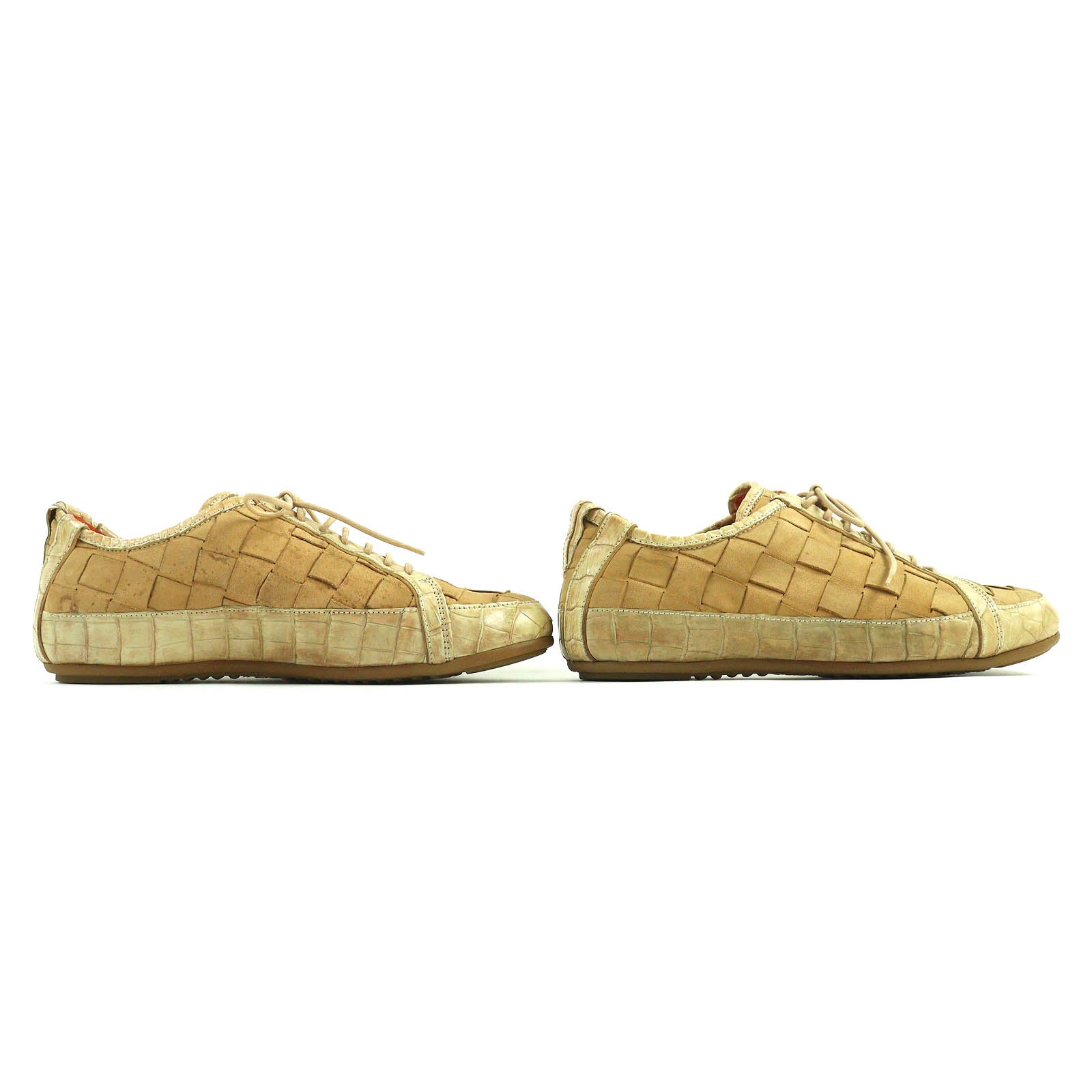 Silvano Lattanzi Suede Crocodile Sneakers Beige 8