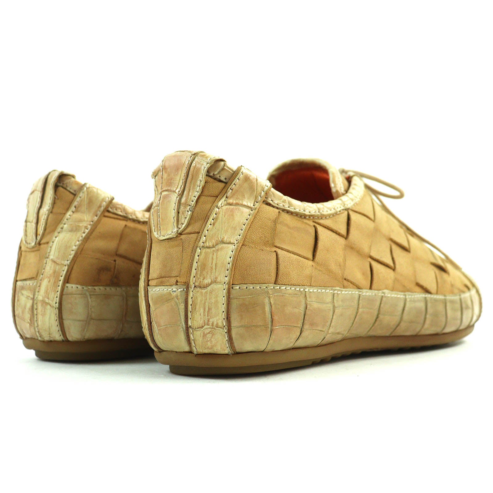 Silvano Lattanzi Suede Crocodile Sneakers Beige 8