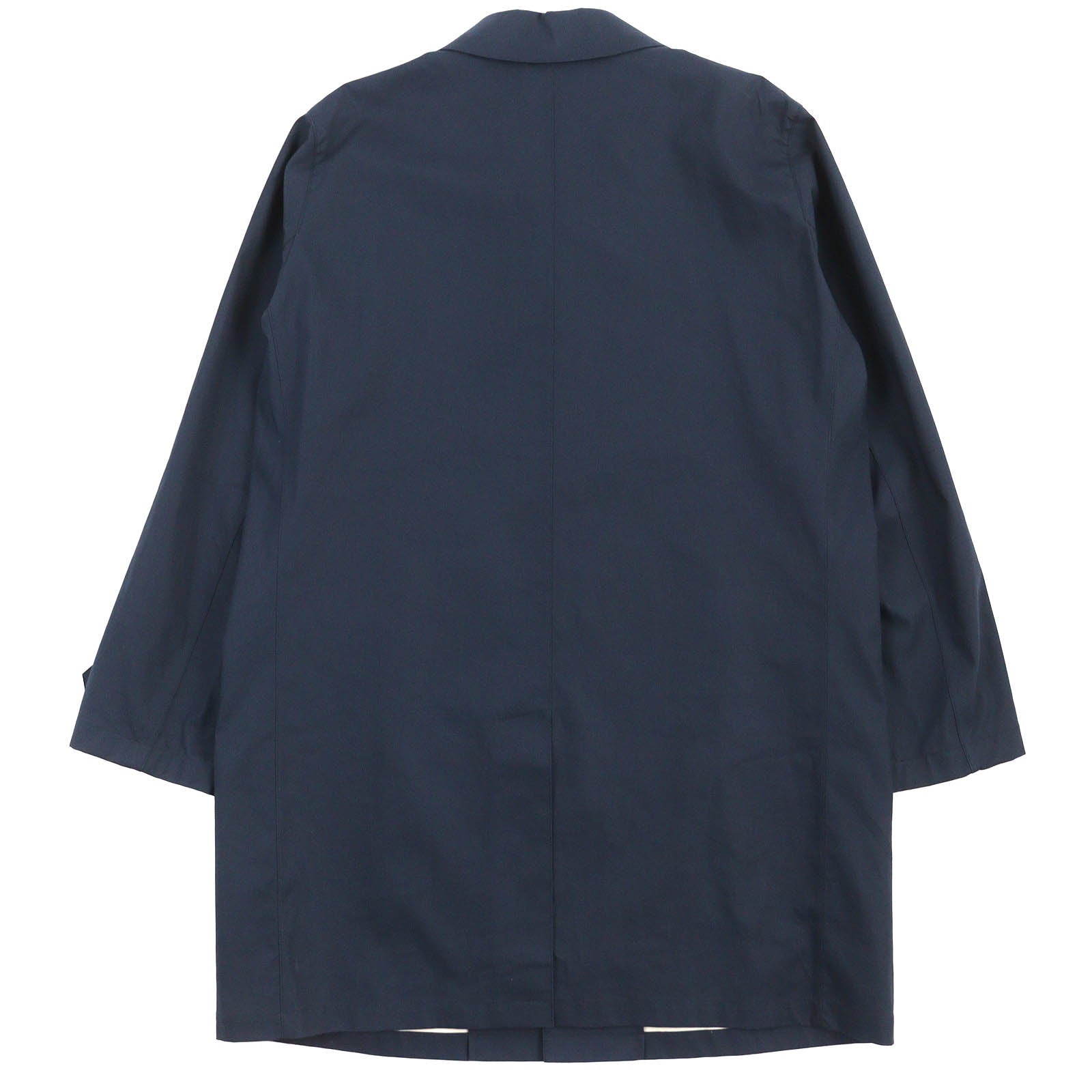 Dunhill Cotton Logo Button Trench Coat Navy