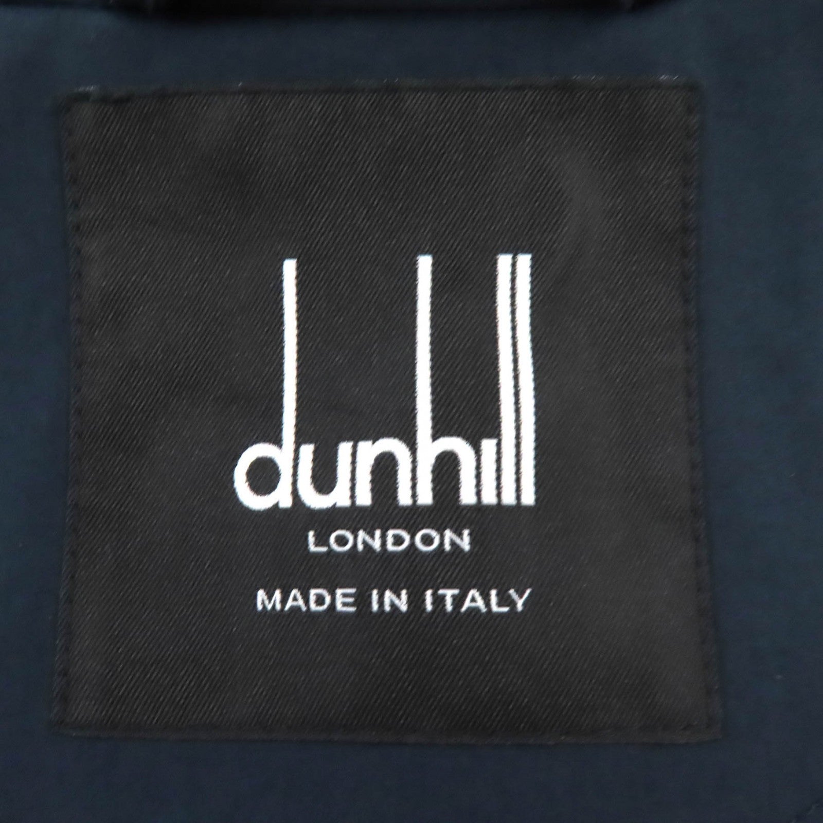 Dunhill Cotton Logo Button Trench Coat Navy