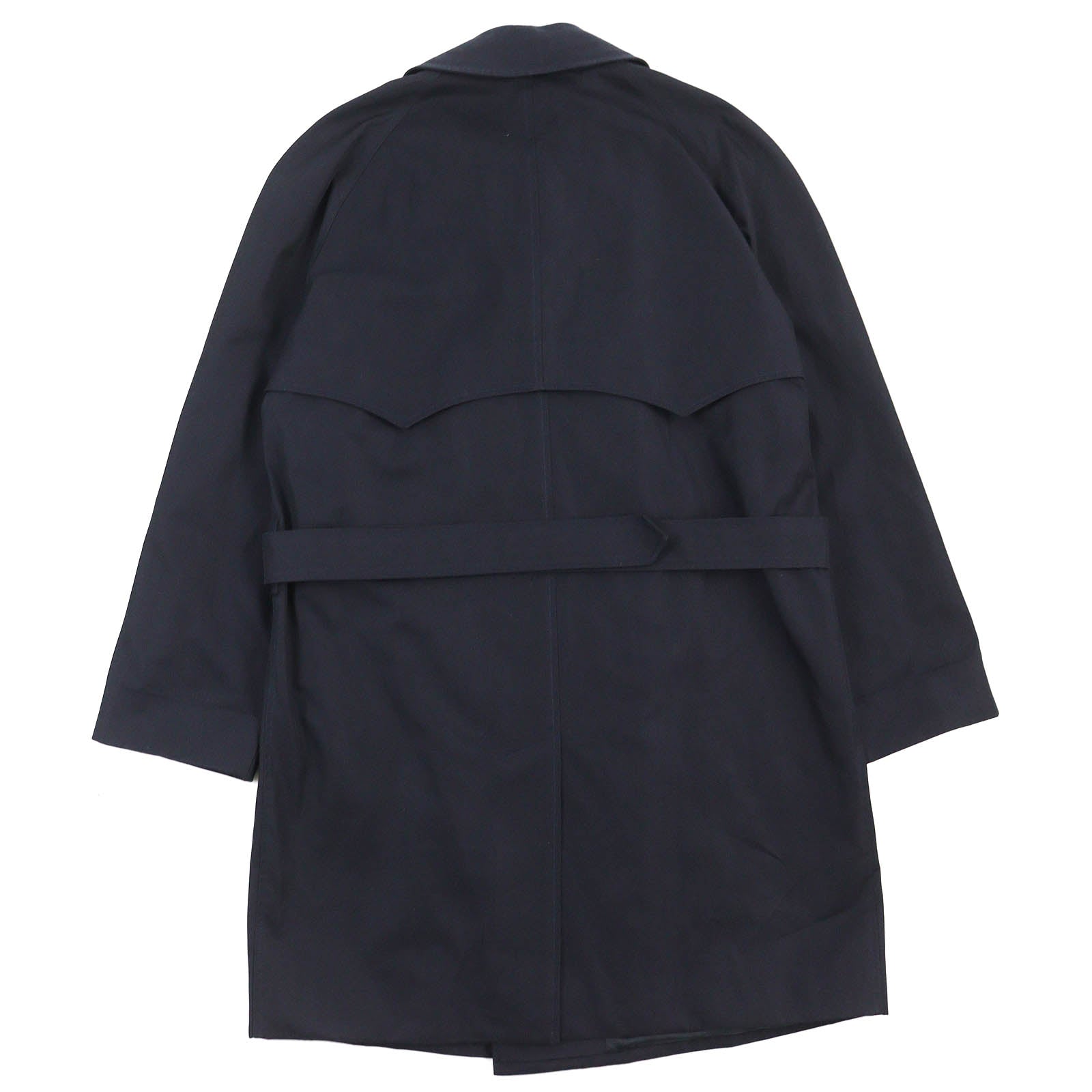 Dunhill Cotton Rayon Belted Trench Coat Navy S