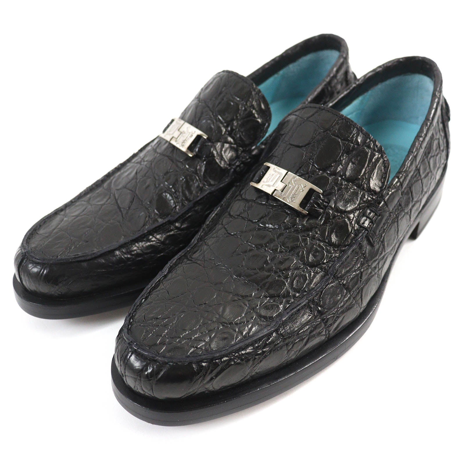 Versace Crocodile Loafers Black 40 Mens