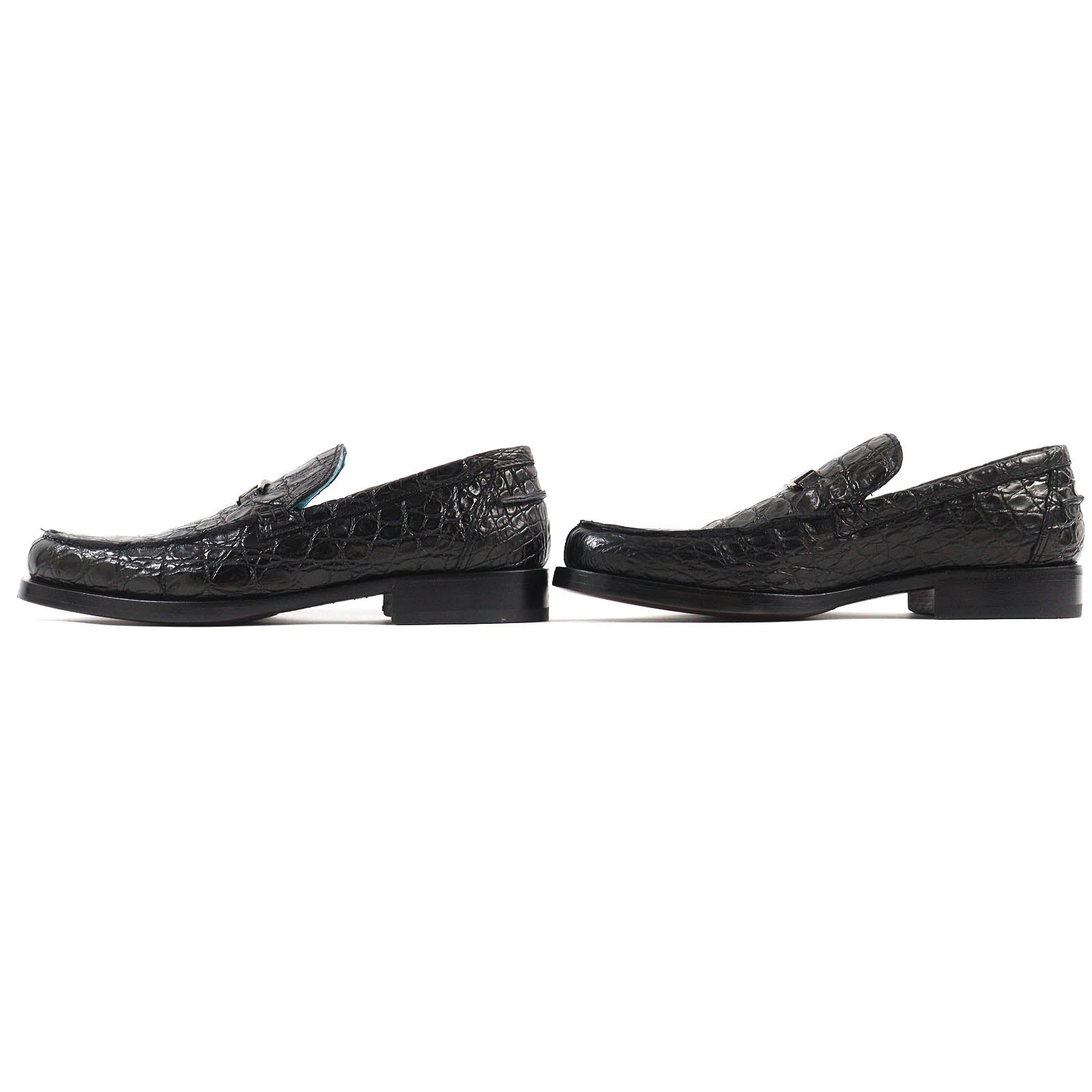 Versace Crocodile Loafers Black 40 Mens