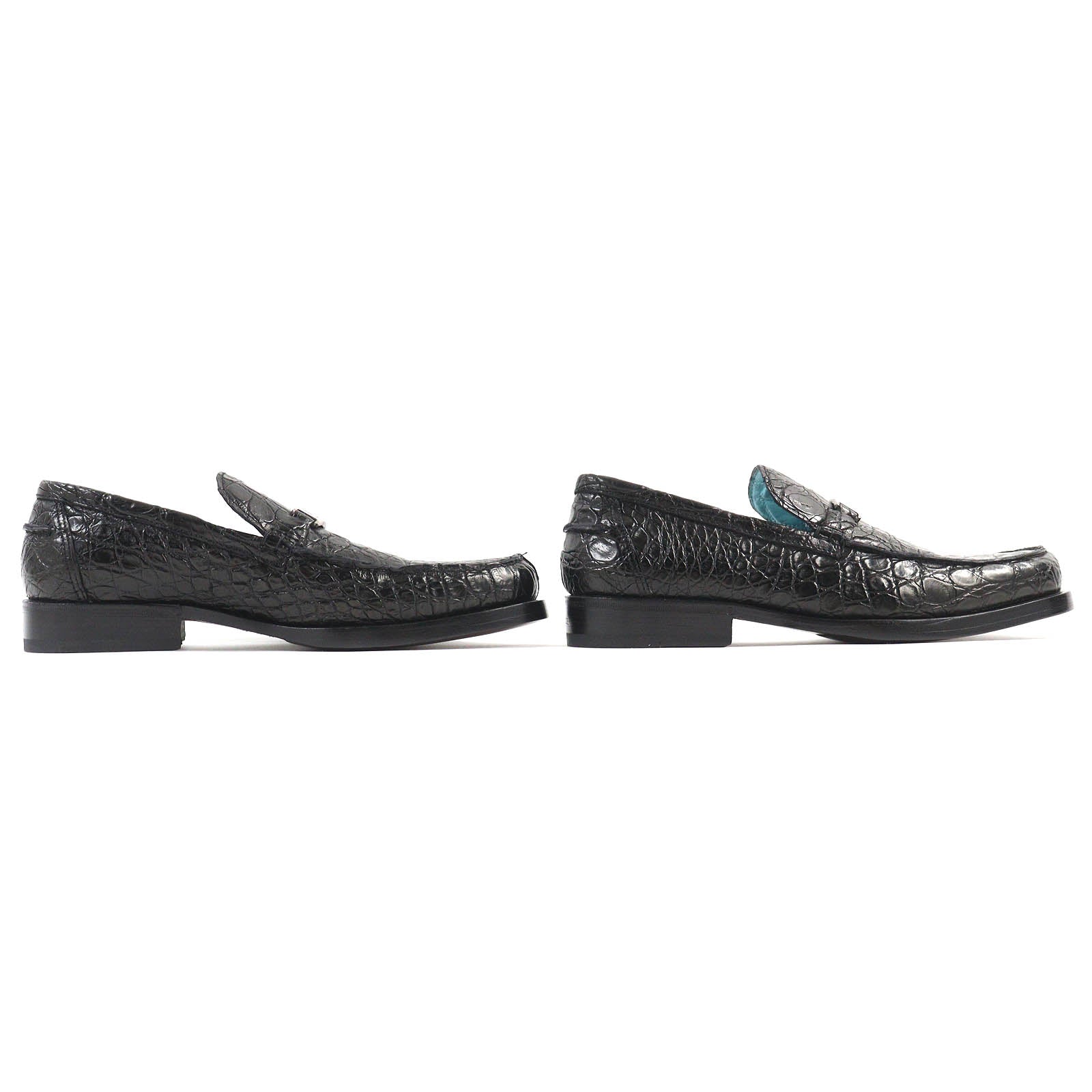 Versace Crocodile Loafers Black 40 Mens