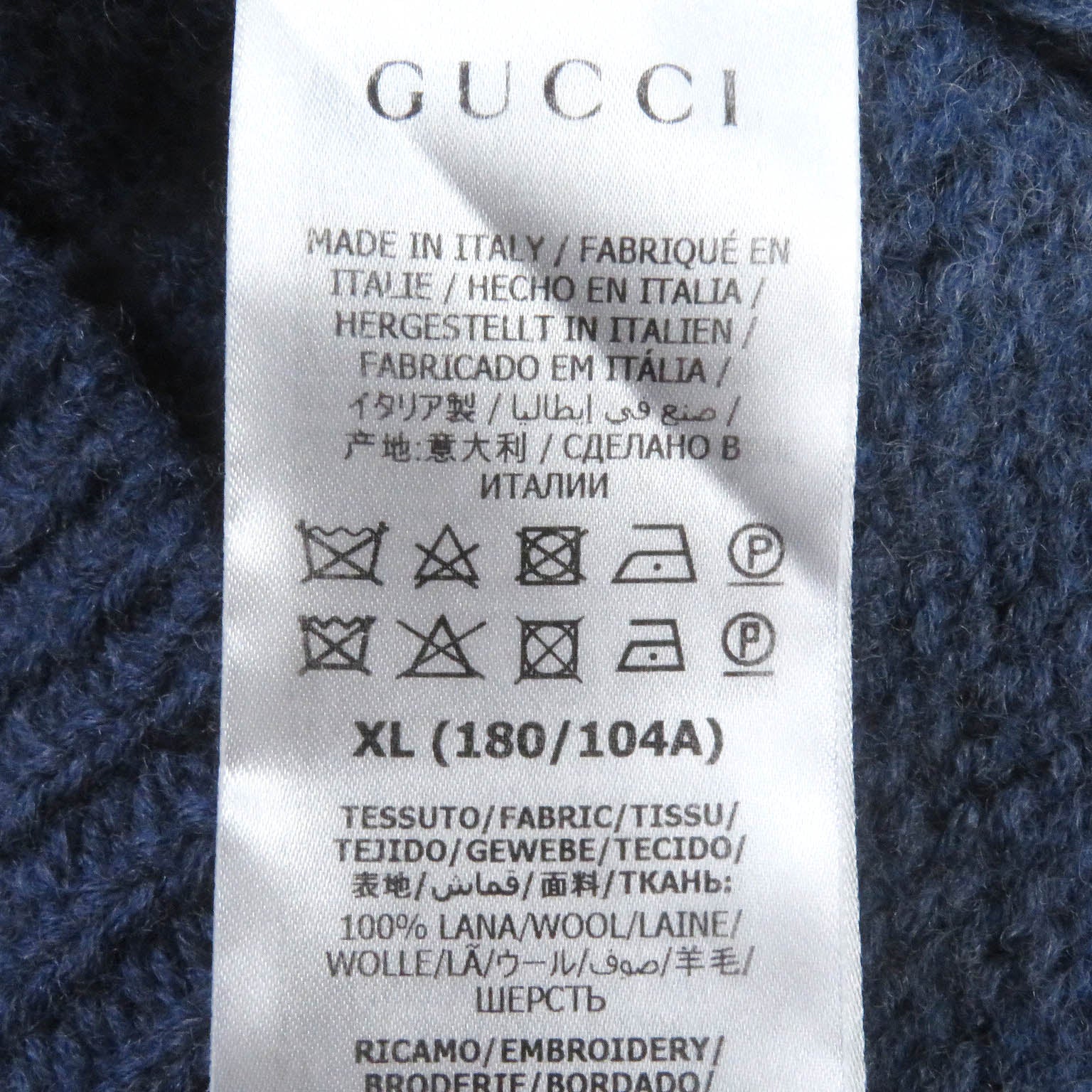 GUCCI Wool Acrylic GG Logo Crew Neck Knit XL