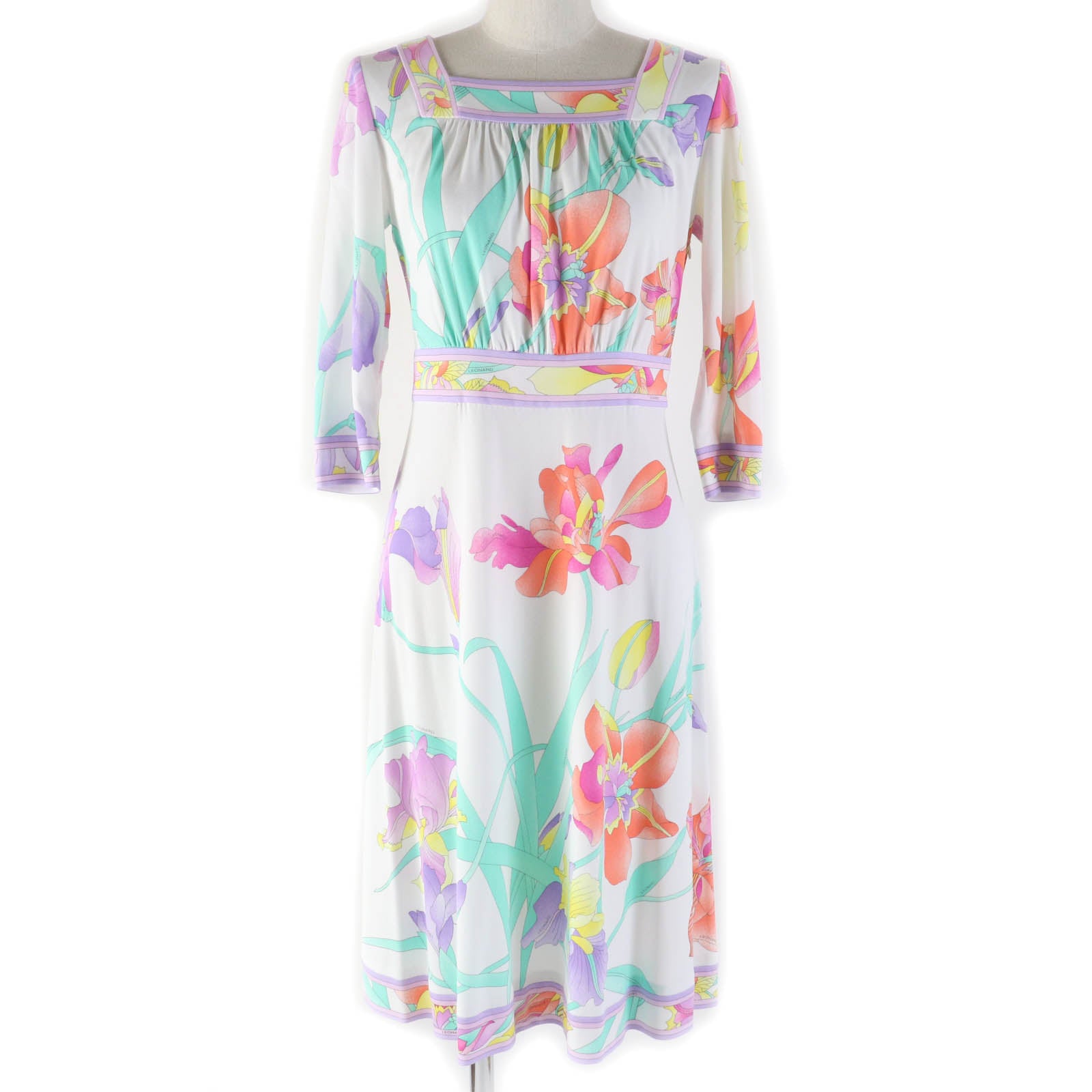 LEONARD FASHION Floral 3/4 Sleeve Dress