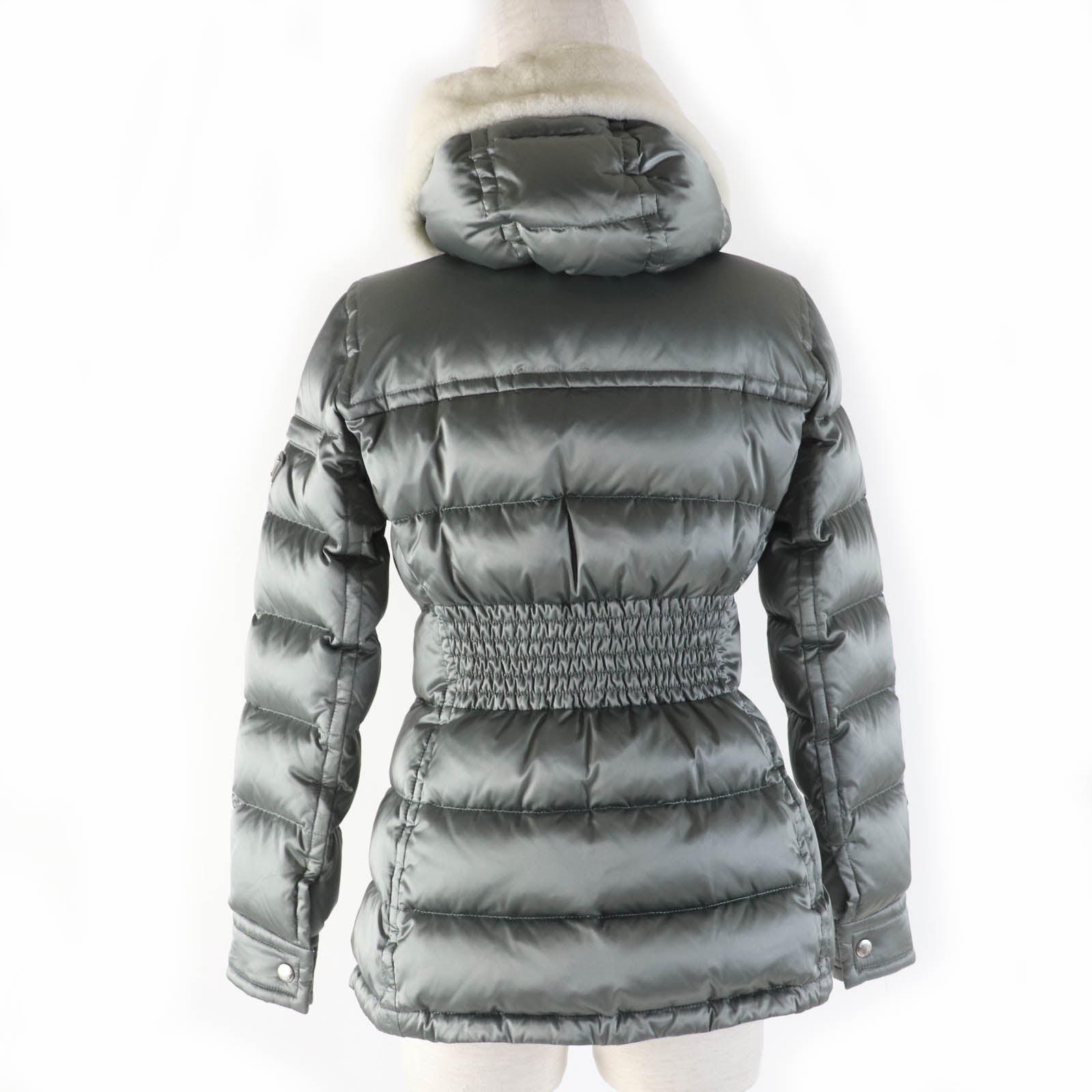 PRADA Nylon Down Jacket with Hood Khaki Women