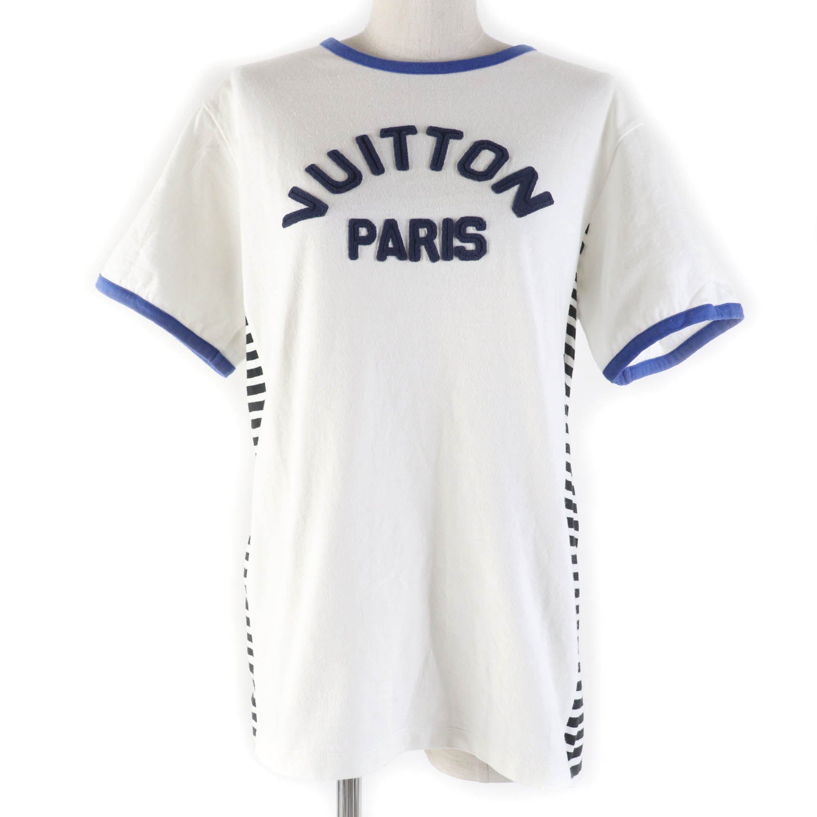 Louis Vuitton Cotton Polyester Logo Crew Neck T-Shirt Ivory S