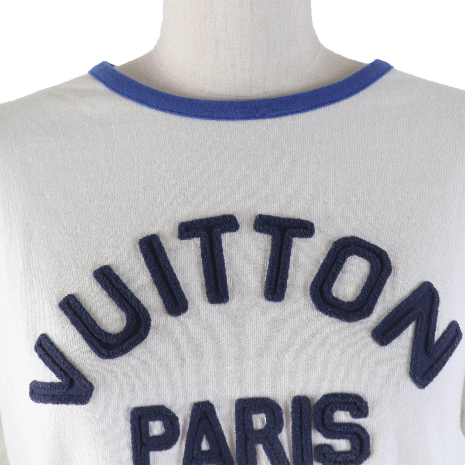 Louis Vuitton Cotton Polyester Logo Crew Neck T-Shirt Ivory S