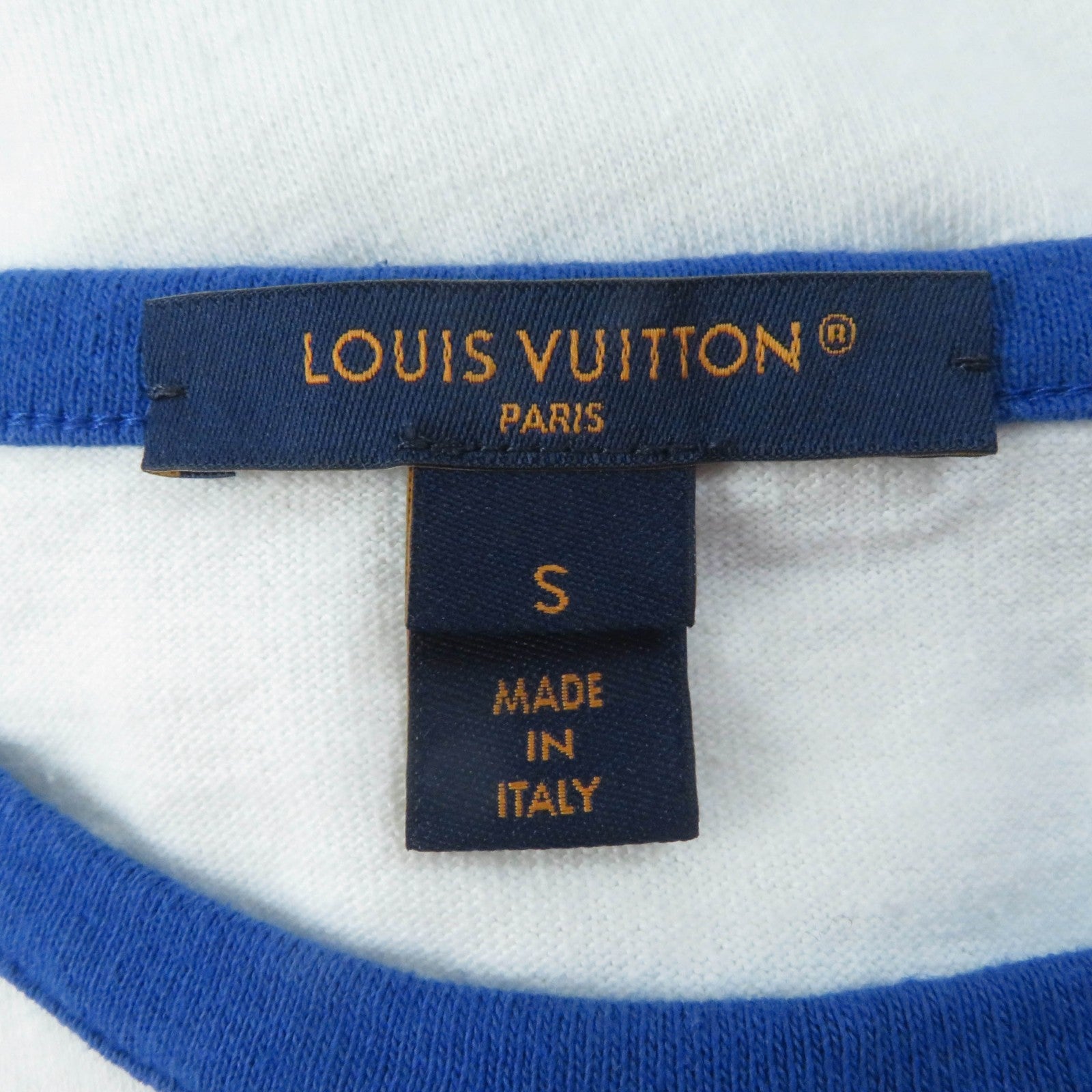 Louis Vuitton Cotton Polyester Logo Crew Neck T-Shirt Ivory S